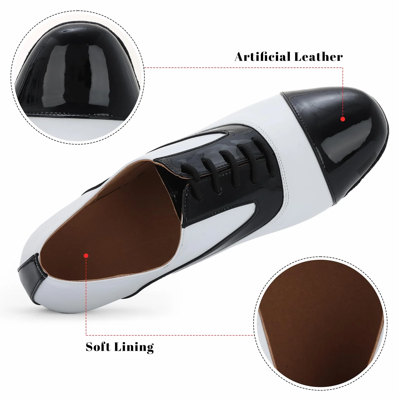 Zapatos de Baile Sintético para Latino Hombre Salsa de Tacón Bajo Práctica Danza Zapatos 2.5 cm,Negro