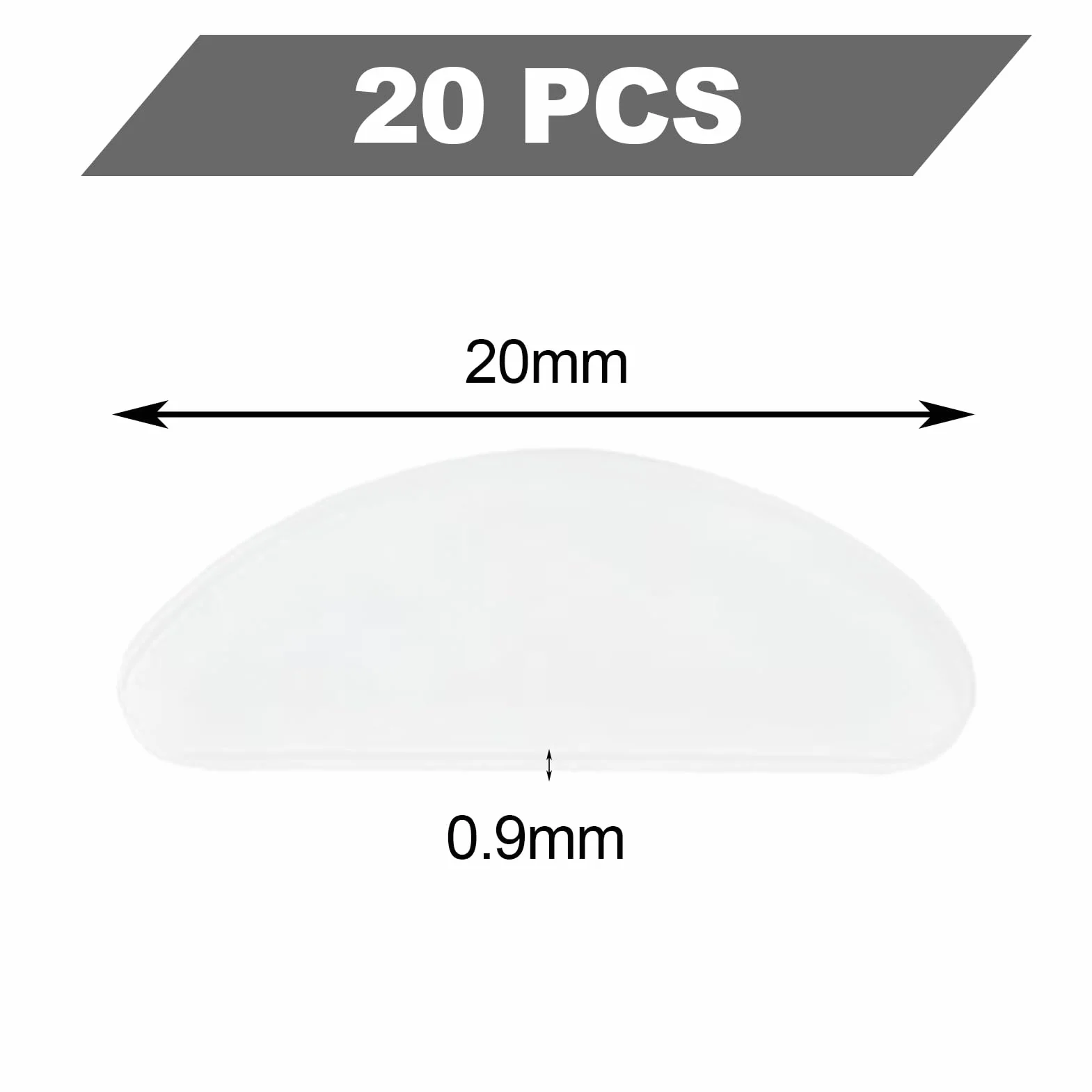 Almohadillas de Nariz para Lentes de Silicona 1mm Antideslizantes Transparentes 10 Pares