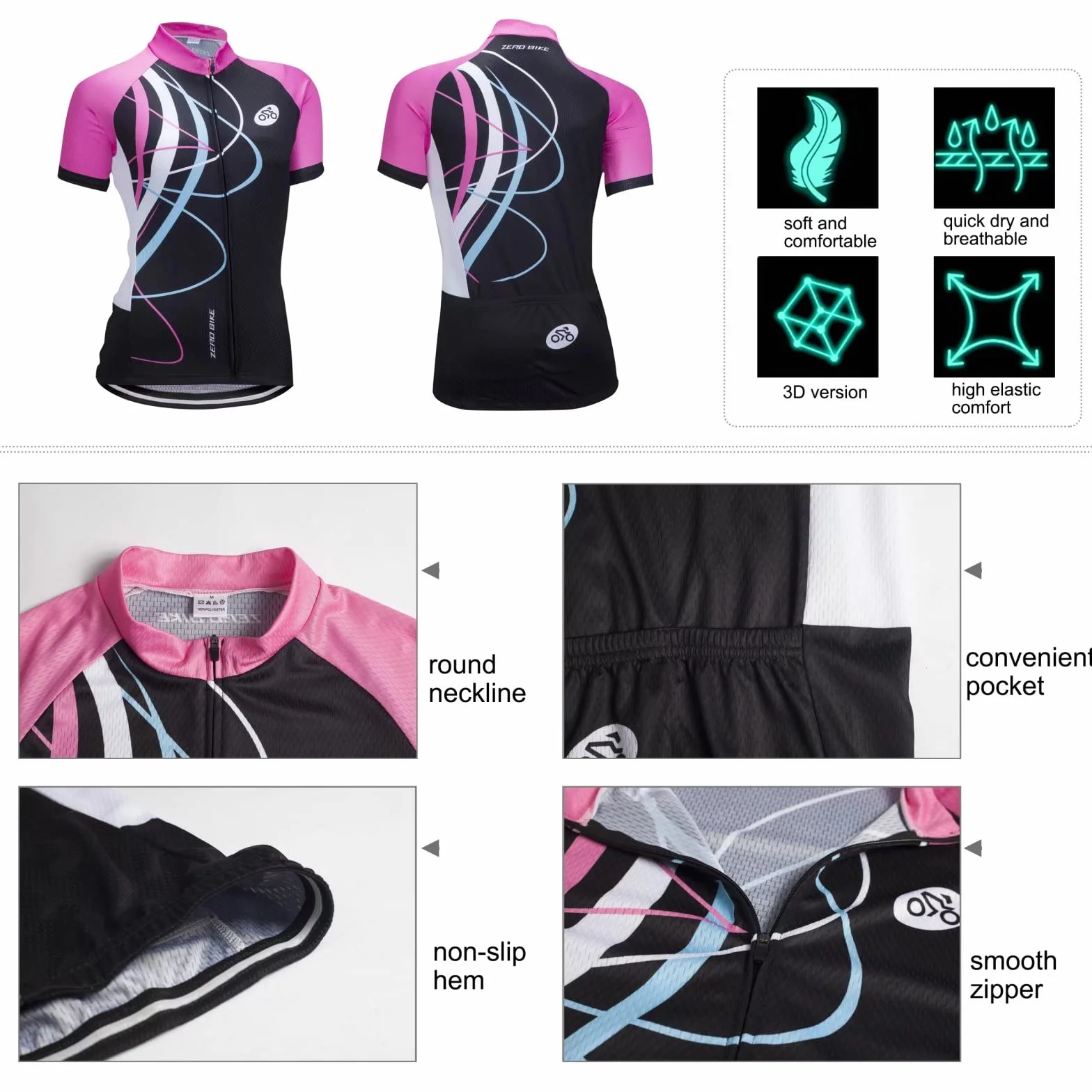Manga Corta Ciclismo MTB Maillot para Mujer, Jersey Ropa Transpirable para Deportes al Aire Libre Ciclo Bicicleta