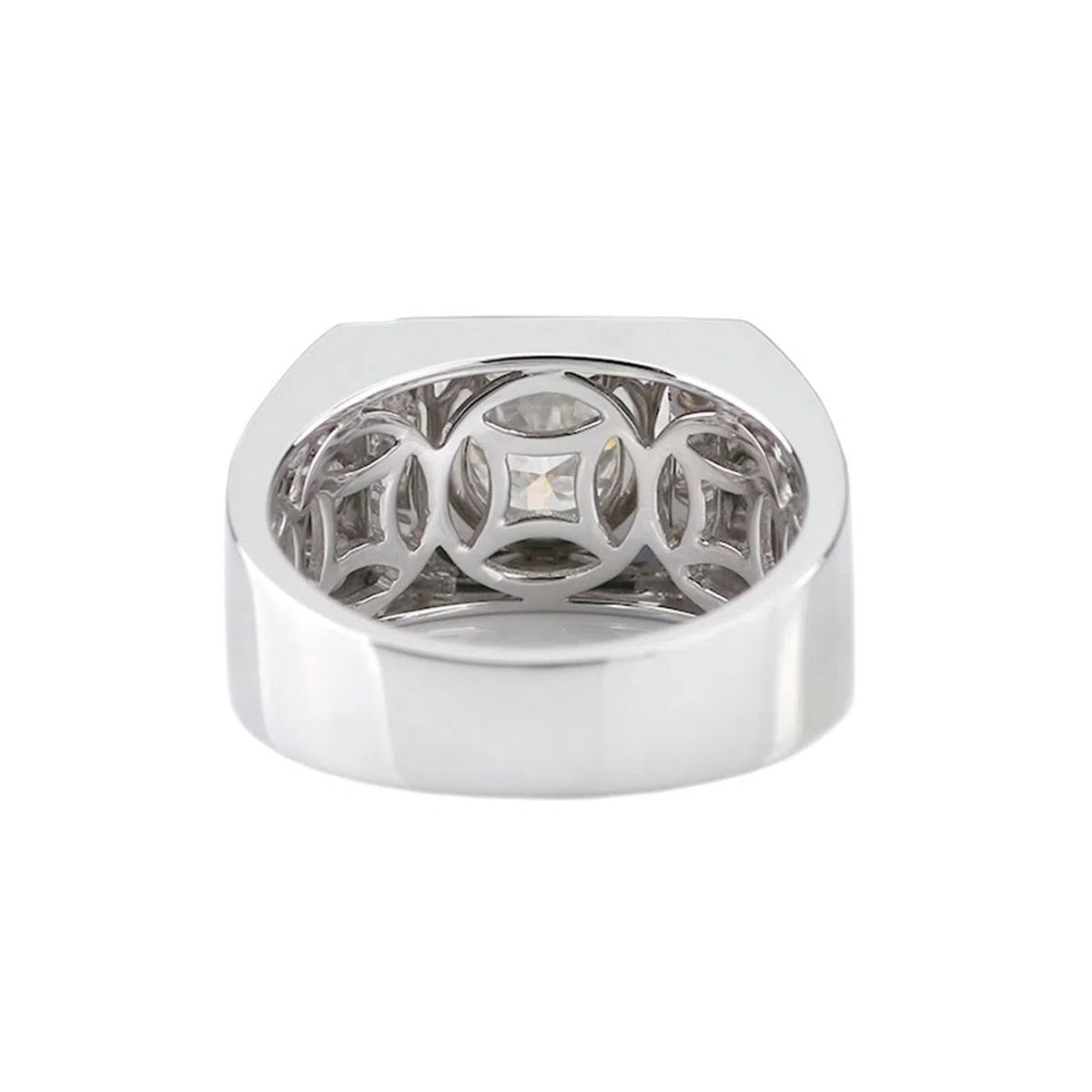 Wycian Anillo de compromiso para hombre con grabado, moissanite anillo hombres de oro blanco de 14 quilates moissanite 1ct talla redonda blanco personalizado para boda