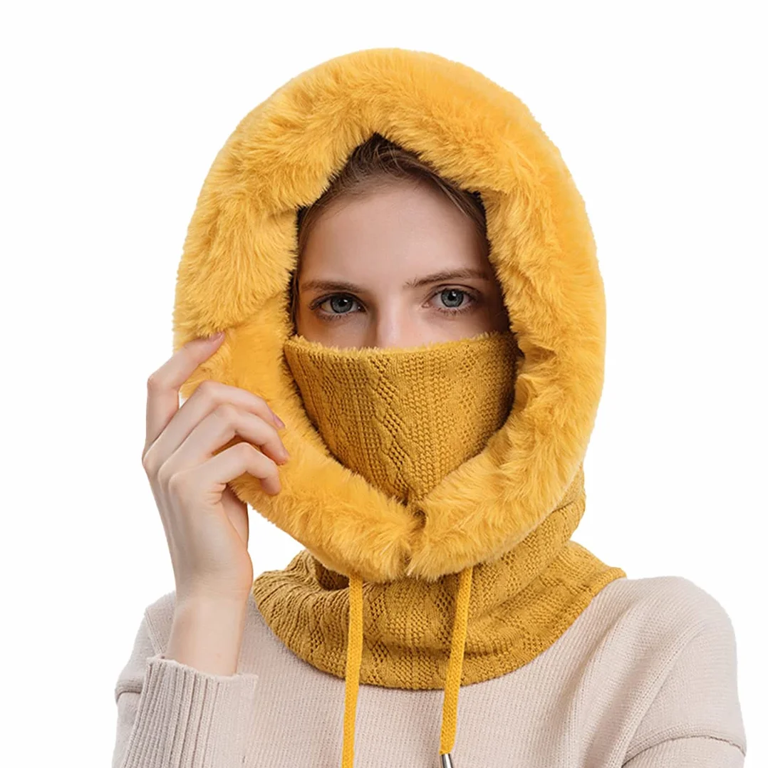 JFAN Gorro Invierno Mujer Térmico Pasamontañas Mujer Invierno Gorros Resistente Al Viento CáLido Y Suave Adecuado para Esquiar Ciclismo Talla única