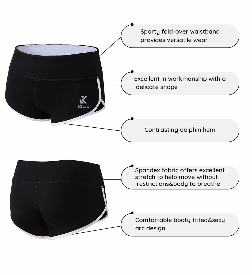 Pantalones cortos deportivos para mujer, para fitness, yoga, correr, gimnasio, entrenamiento