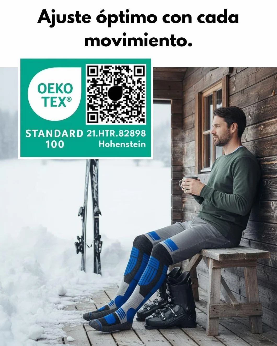 sockenkauf24 2 Pares Calcetines Esquí para Hombre Lana Merino
