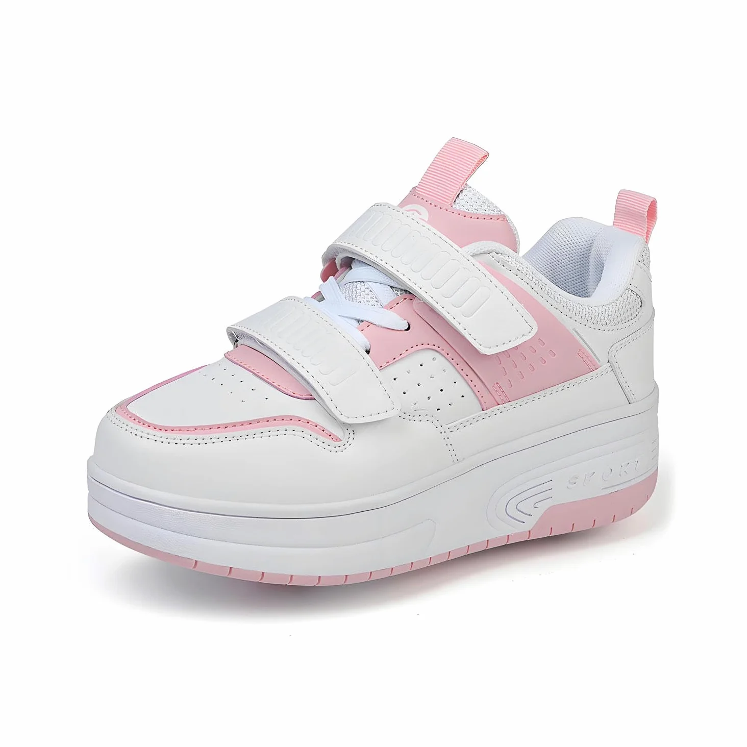 Zapatos con Ruedas para niños niña niño Patines Patines al Aire Libre Zapatillas de Deporte Zapatillas de Skate Zapatos Deportivos,Pink-38 EU