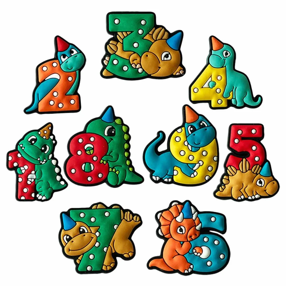 Dinosaurio Encantos del Zapato 38PCS Cute Cartoon Zapato Decoración Croc Charms para Niñas Mujeres Niños Adultos, Regalo para Fiesta de Cumpleaños