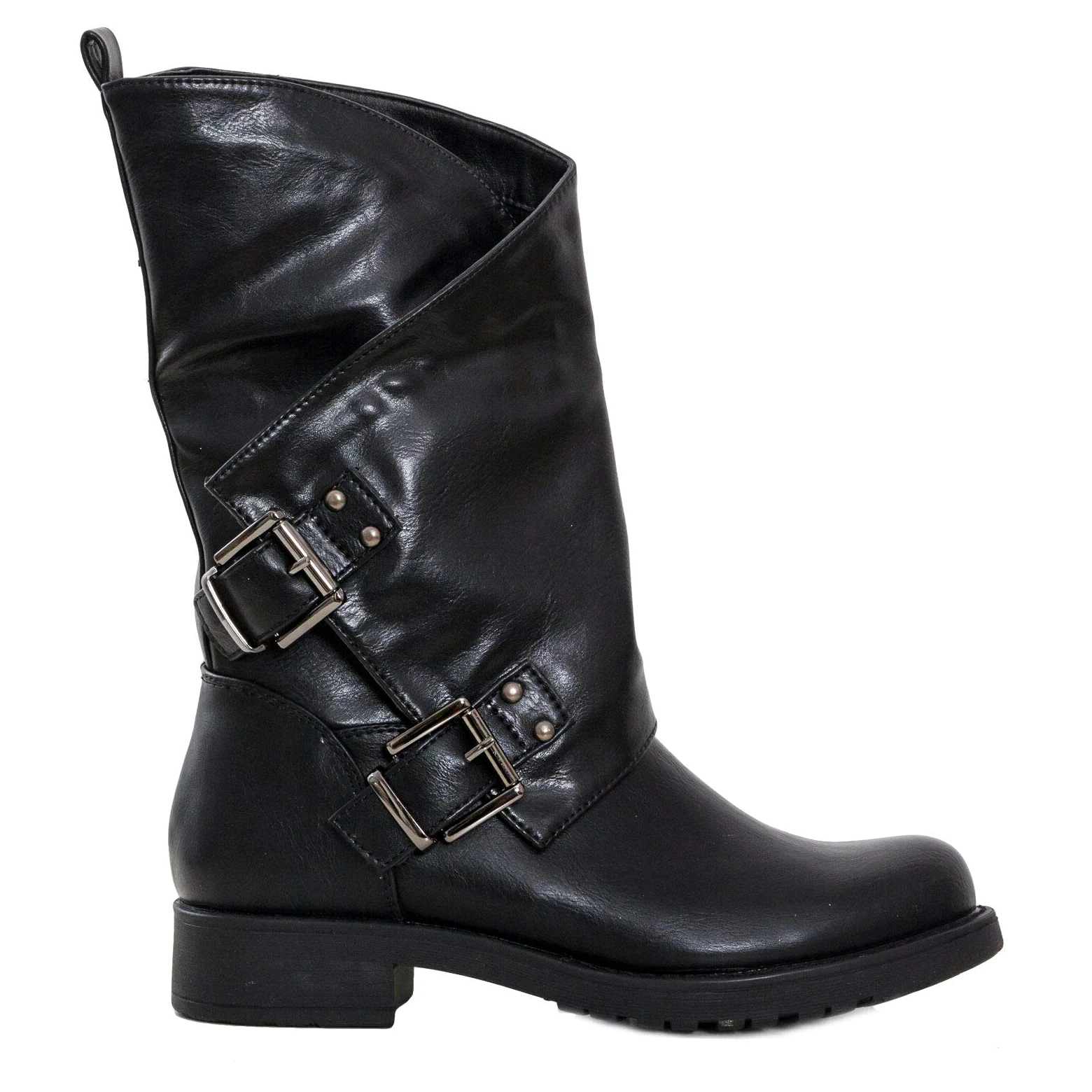 Toocool - Botas de mujer bajas Biker Boots Motociclista Botas Hebillas Anfibios SA9907
