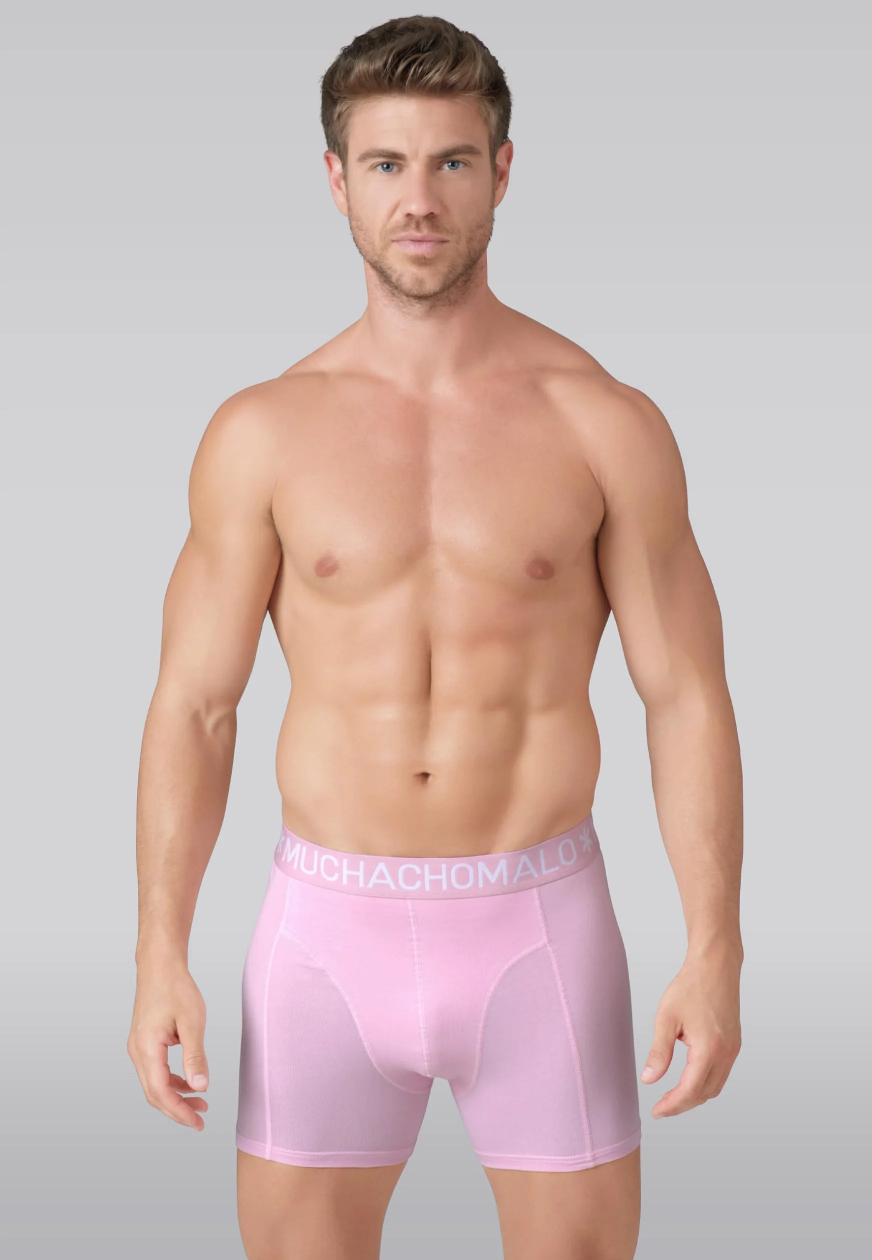 Muchachomalo Calzoncillos para Hombre, Ropa Interior Lisa de Algodón para Hombre, Pack de 7 Unidades, Bóxers Lisos de Corte Clásico con Cintura Elástica