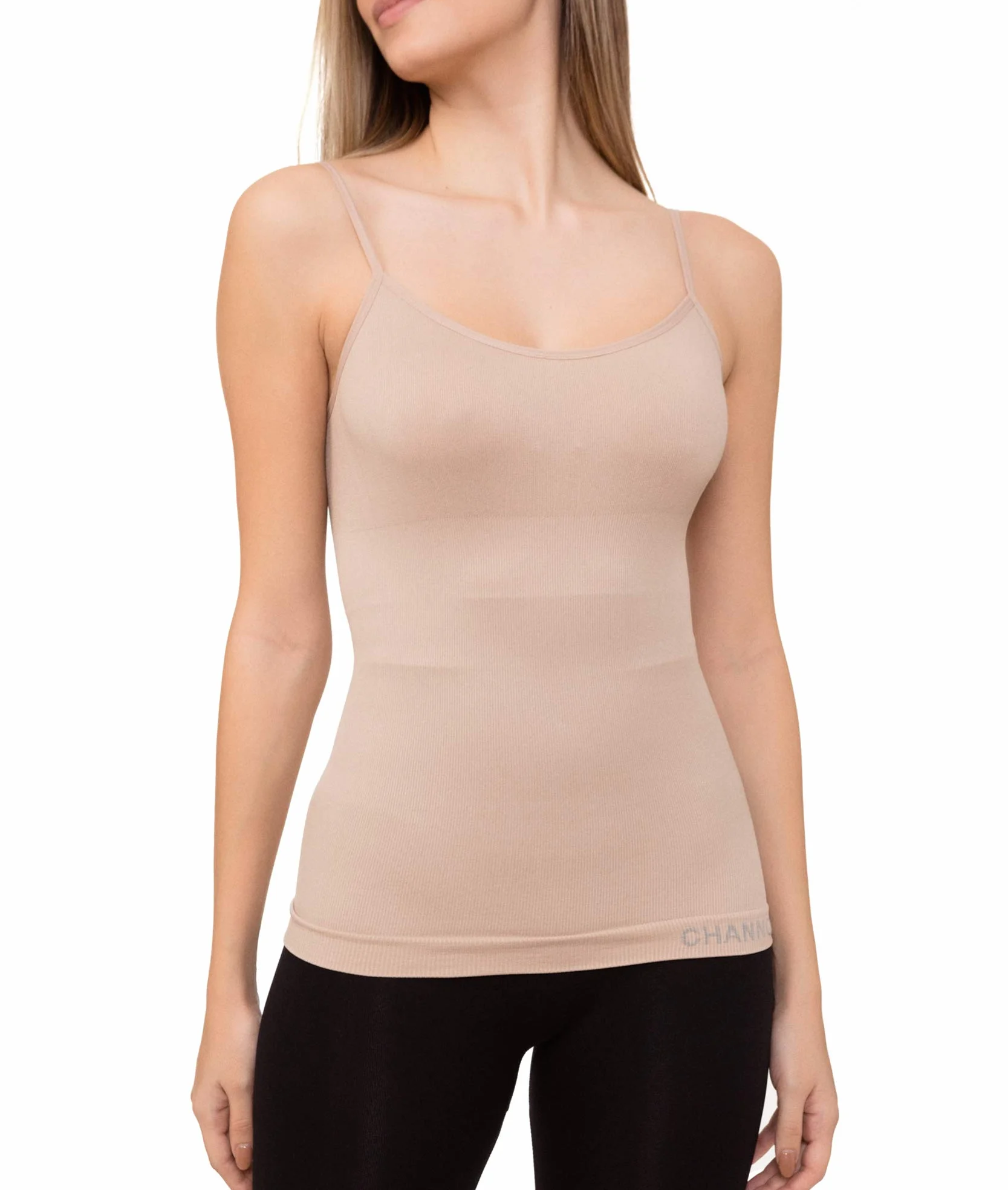 Channo Pack de 2 Camisetas Interiores Reductoras con Tirantes Ajustables, Suaves y Elásticas Seamless sin Costuras
