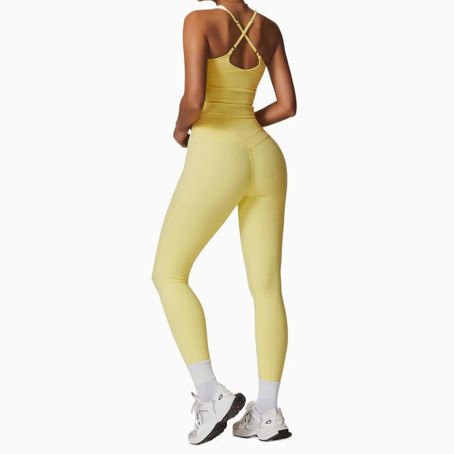 Conjunto Deportivo Mujer Conjunto de Yoga 2 uds, ropa deportiva, atlética, Legging gimnasio, sujetador Fitness, Top corto, traje deportivo manga corta
