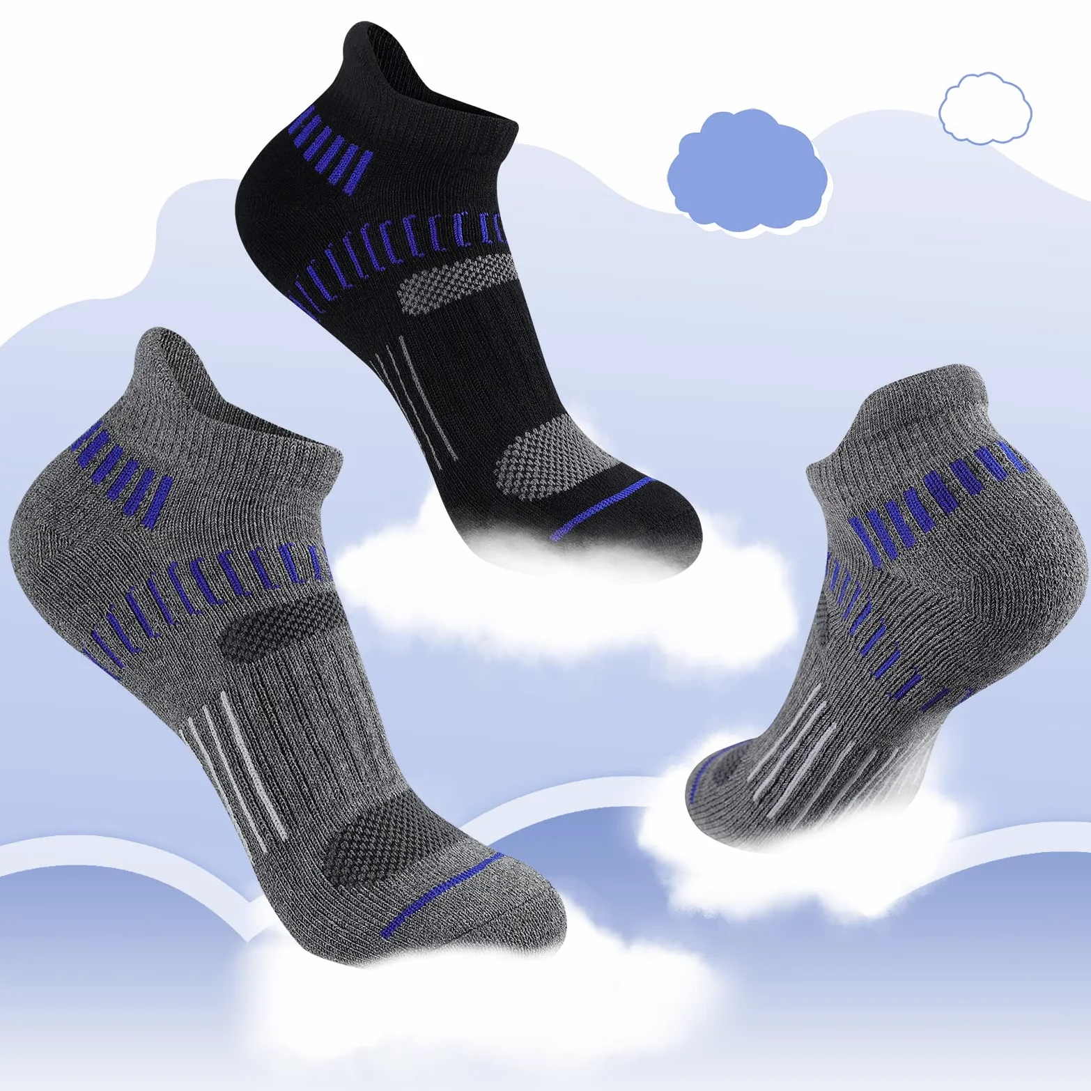 Comfoex 10 pares de calcetines deportivos para niños de 4 a 6, 8 a 10, 6 a 8 años, calcetines cortos de algodón con suela acolchada