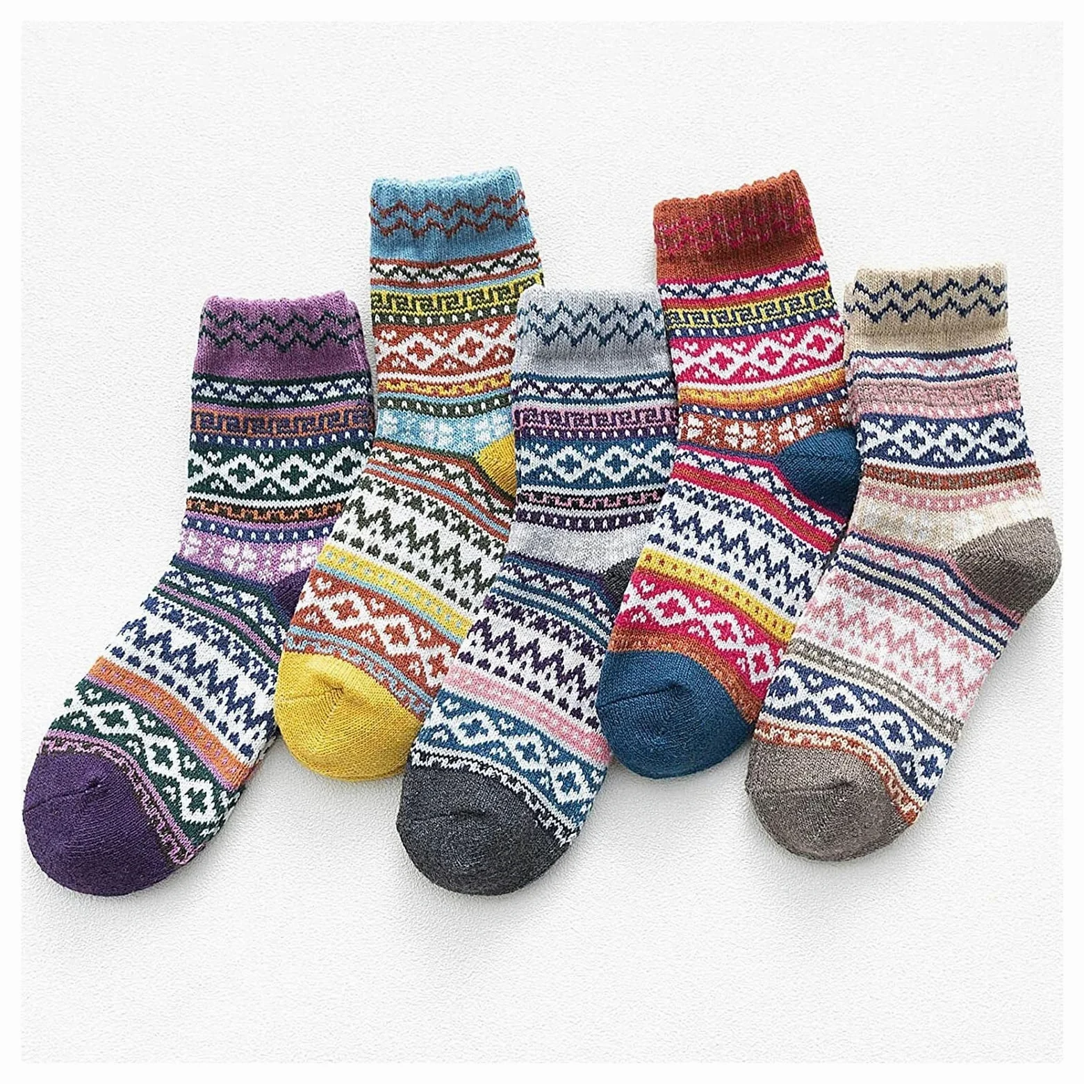 Calcetines Invierno 5 Pares De Calcetines De Invierno Para Mujer, Calcetines Cálidos De Regalo, Calcetines Cálidos Para Mujer, Calcetines Casuales Vintage Para Equipo Calcetines Termicos