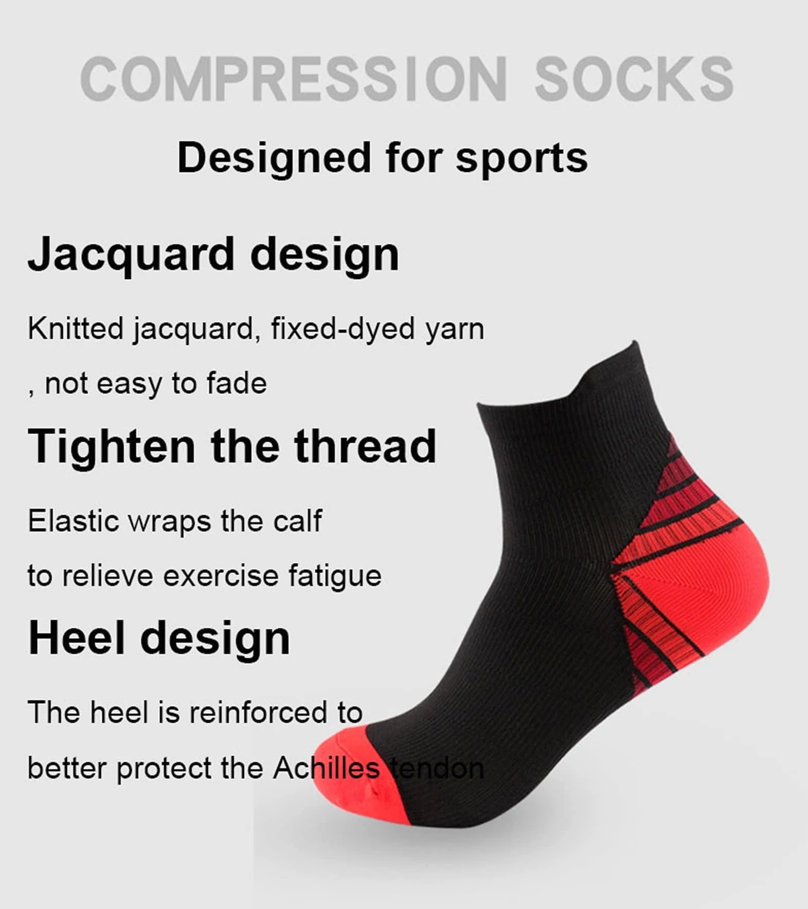 Calcetines de compresión for Mujeres y Hombres Deporte Transpirable Atlético Atlético Corte bajo Tobillo Sock Best for Fitness Running Cycling Travel Basketball Socks