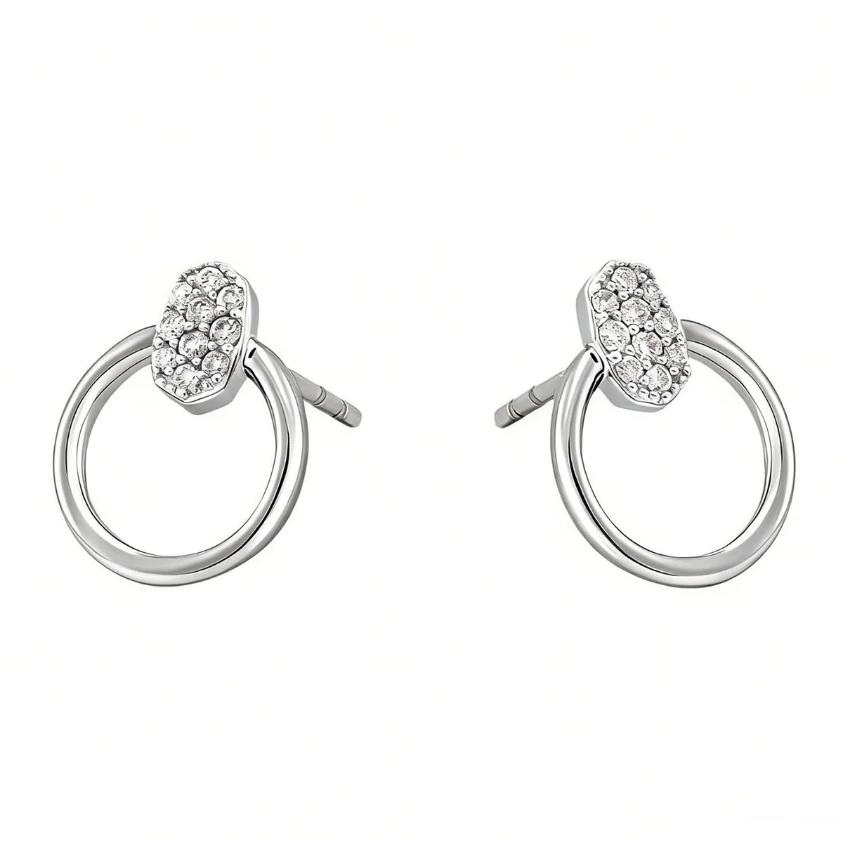 Pendientes de diamante de oro 750 585 375, pendientes circular, geometría con diamantes, hipoalergénicos