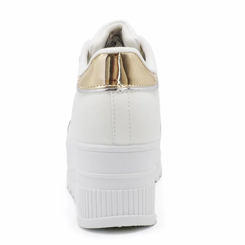 IF900-1 - Zapatillas deportivas para mujer, estilo casual, plataforma alta, color blanco