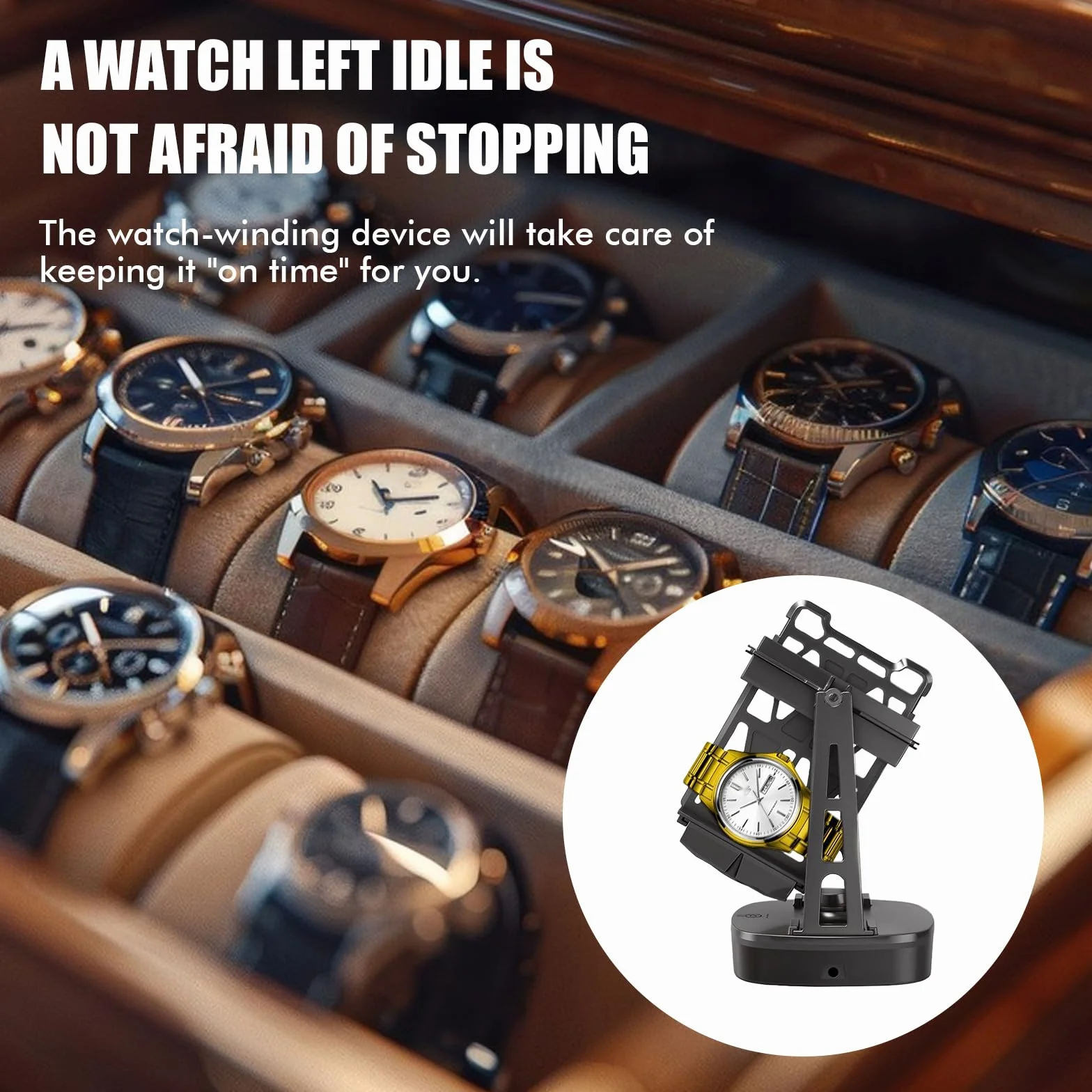 GBKDQQ Enrollador automático de relojes, rotador automático de relojes, enrollador automático para relojes automáticos, para reloj de pulsera y muñeca, para hombres y mujeres