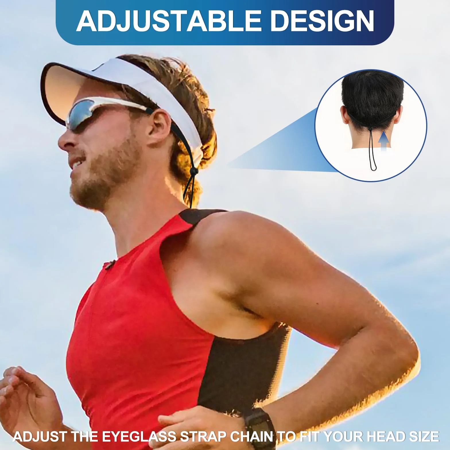 Qufiiry 5 Piezas Cordones para Gafas Ajustables Antideslizante para Gafas Deportivas y de Sol