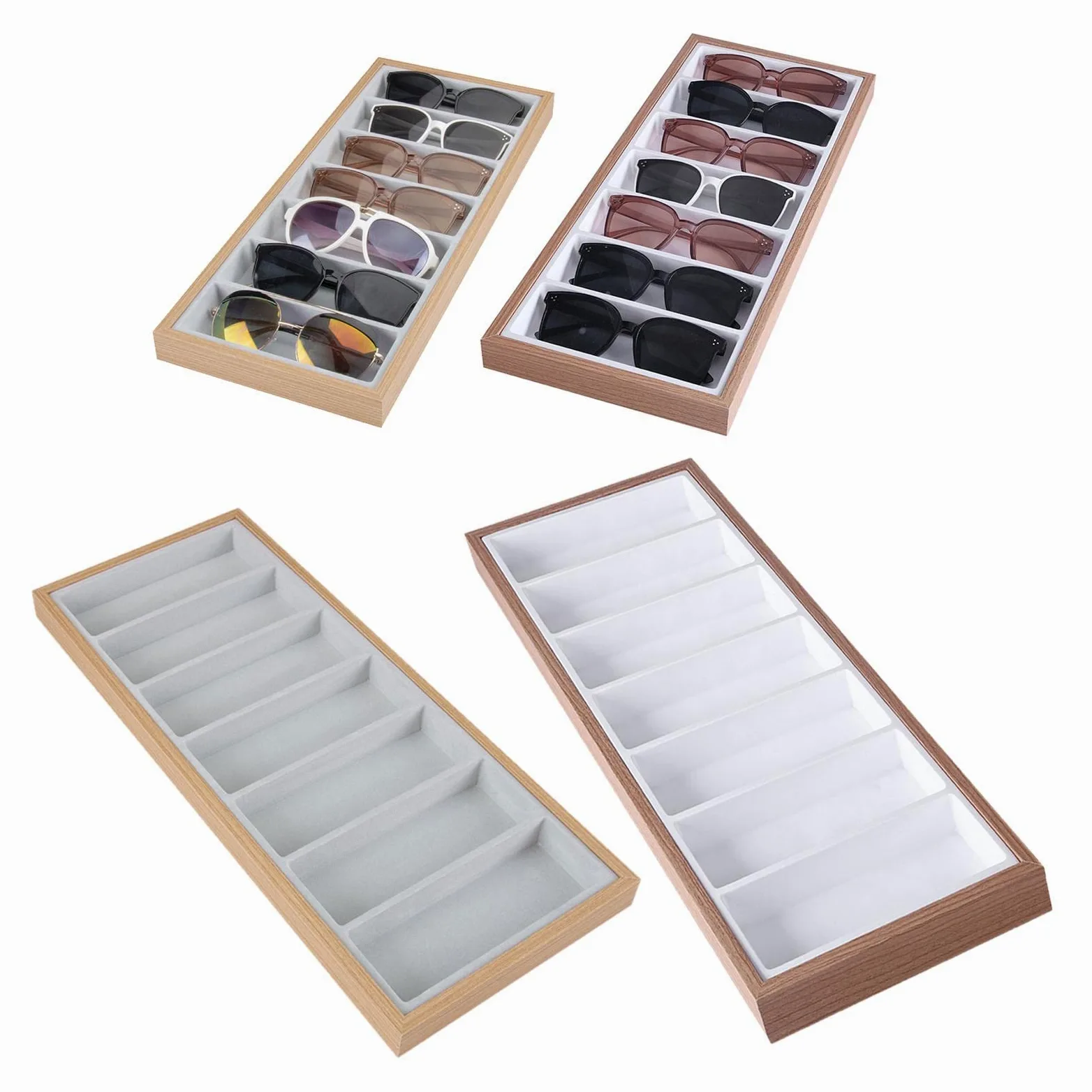 Colcolo 2pcs Gafas Joyería Bandeja Apilable Gafas de Terre Organizador de Almacenamiento