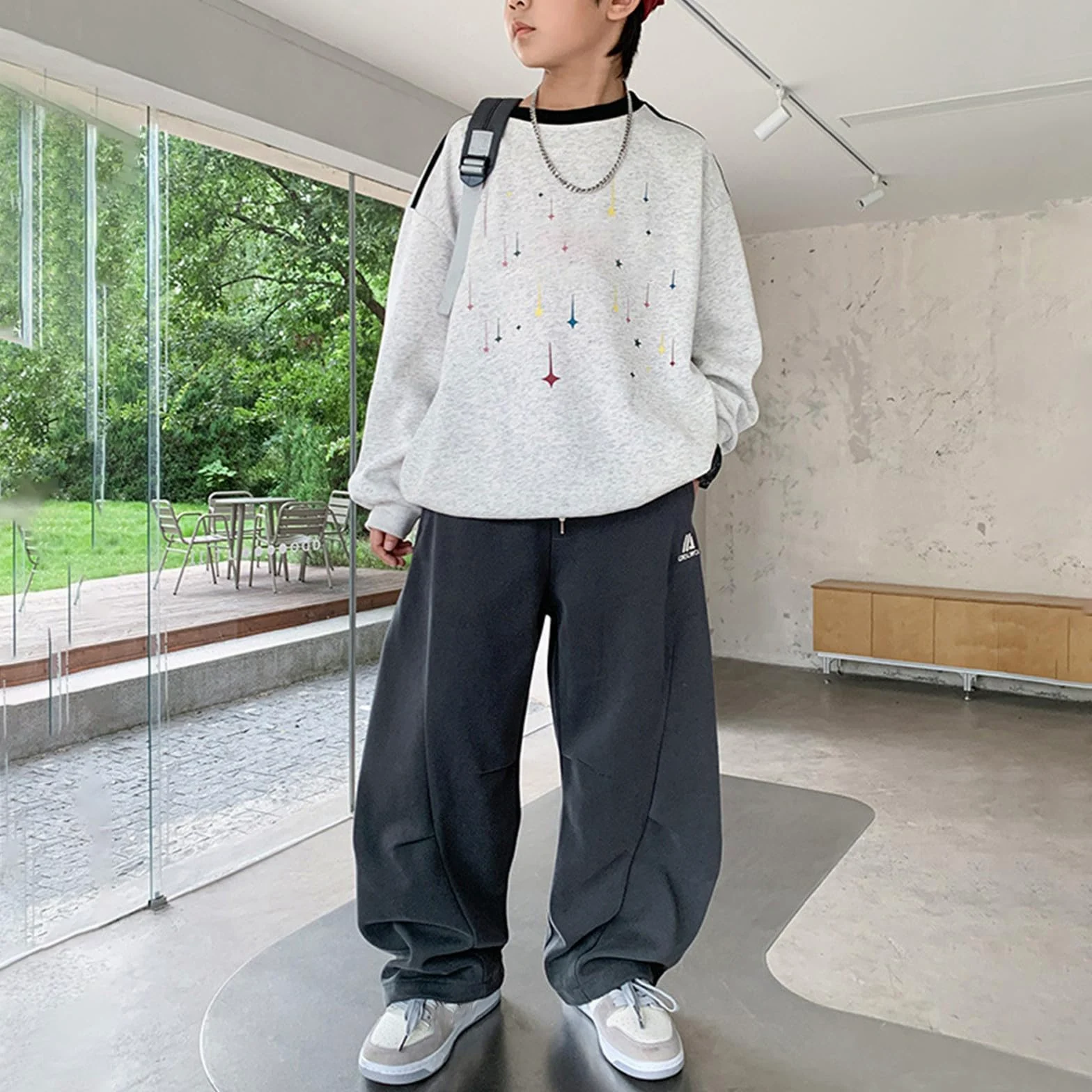 Pantalones Niño Baggy con Goma Elastico Elegantes Y Comodos | Pantalon Jogger Niño Cargo Deportiva Casual Colegio Holgaños Adolescente Chico Trousers