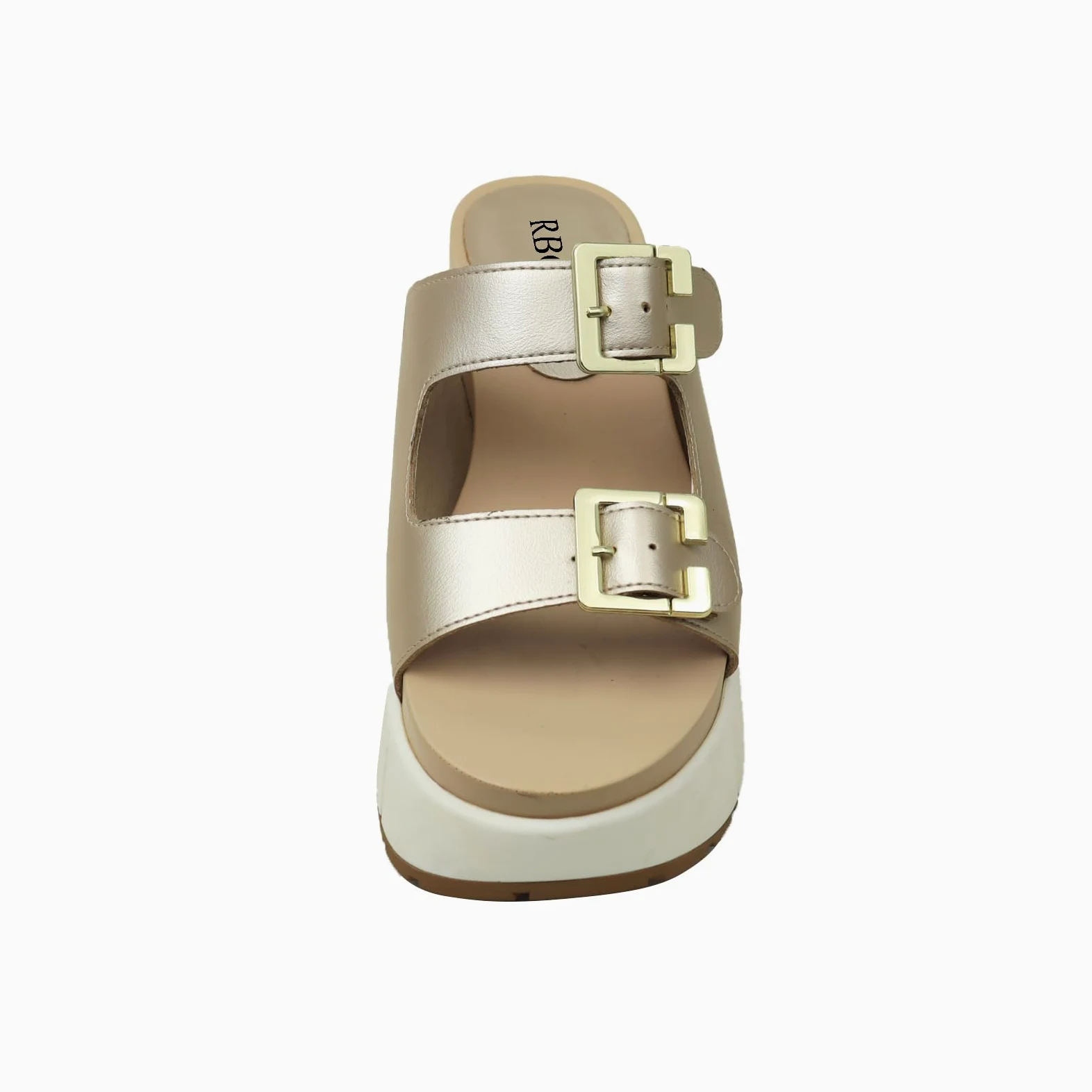 Sandalias de mujer con hebilla Slip On Stramchenssandalen Plataforma Chanclas abiertas Punta redonda Zapatos de tacón grueso con plantilla Casual Viajes
