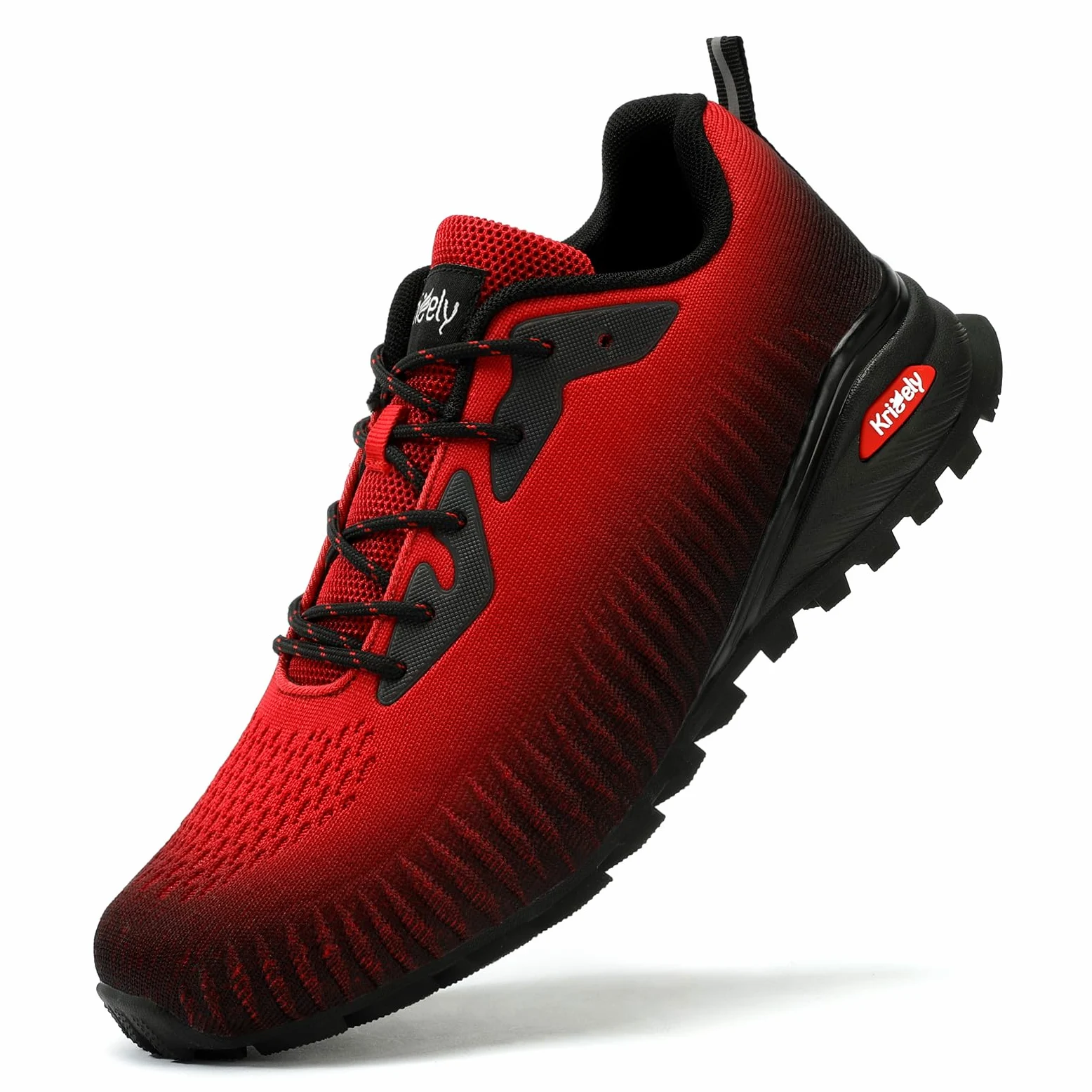 Kricely Zapatillas Trail Hombre Antideslizante Senderismo Rojo 44.5 | Transpirable y ligero, suela de goma antidesgaste, apto para montaña, caminatas, trail running y uso exterior diario