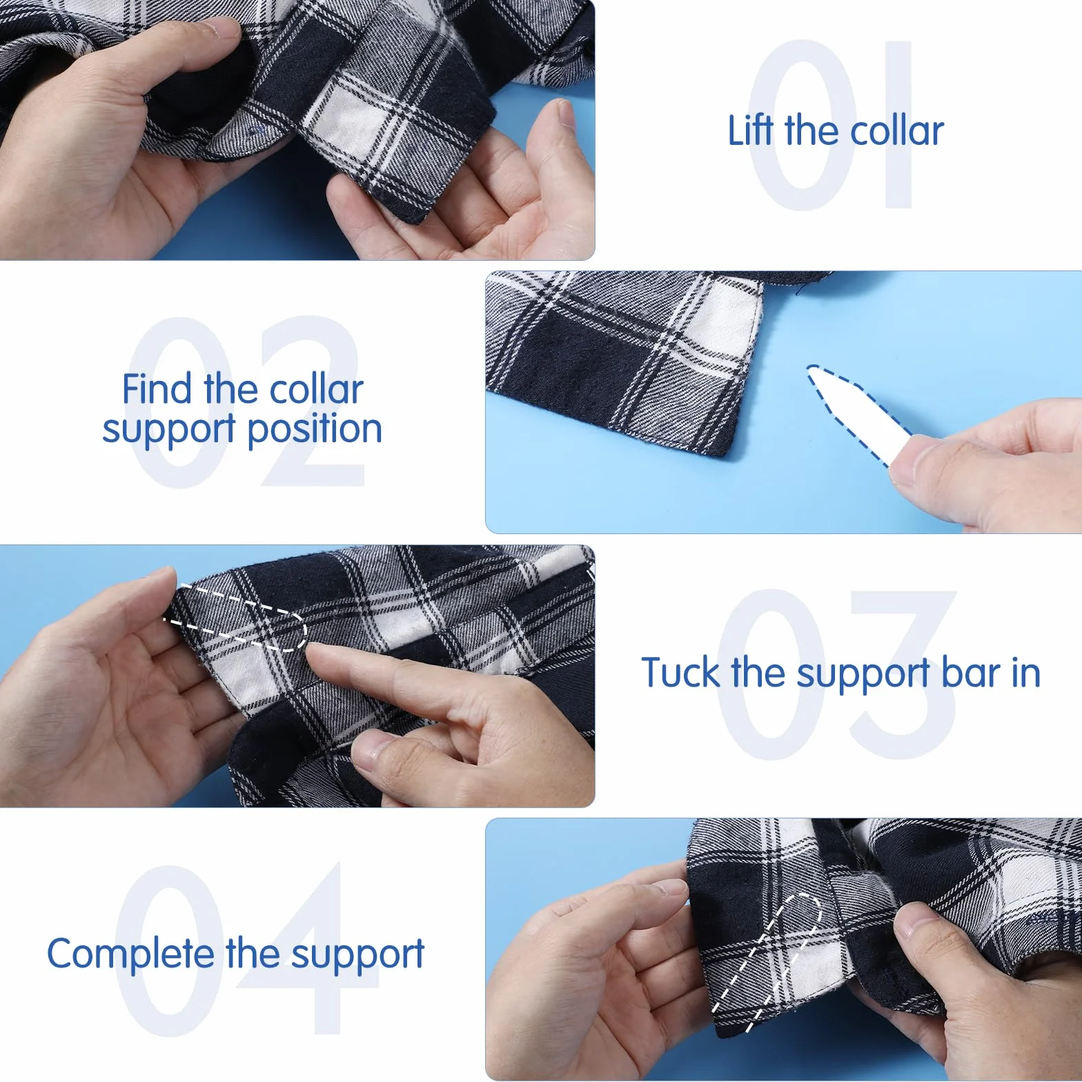 100 unidades de varillas para cuello de camisa, soporte para cuello de camisa, soporte de cuello de plástico, para camisas de hombre, camisa de hombre, pasador de cuello de PVC, pegatinas para hombre,