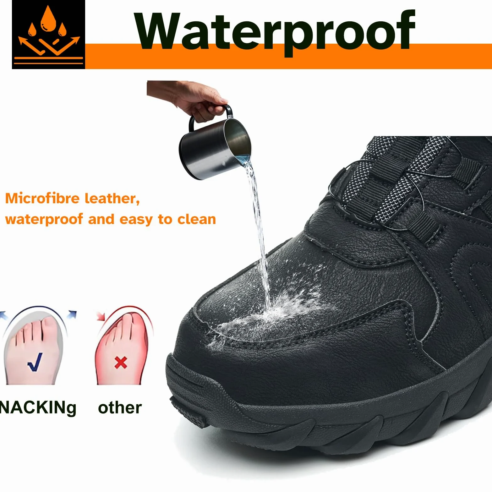 Zapatos de Seguridad Impermeable Botas de Seguridad para Hombre Mujer Impermeable Botas de Trabajo Punta de Acero Ligeras Zapatillas de Seguridad Antideslizantes