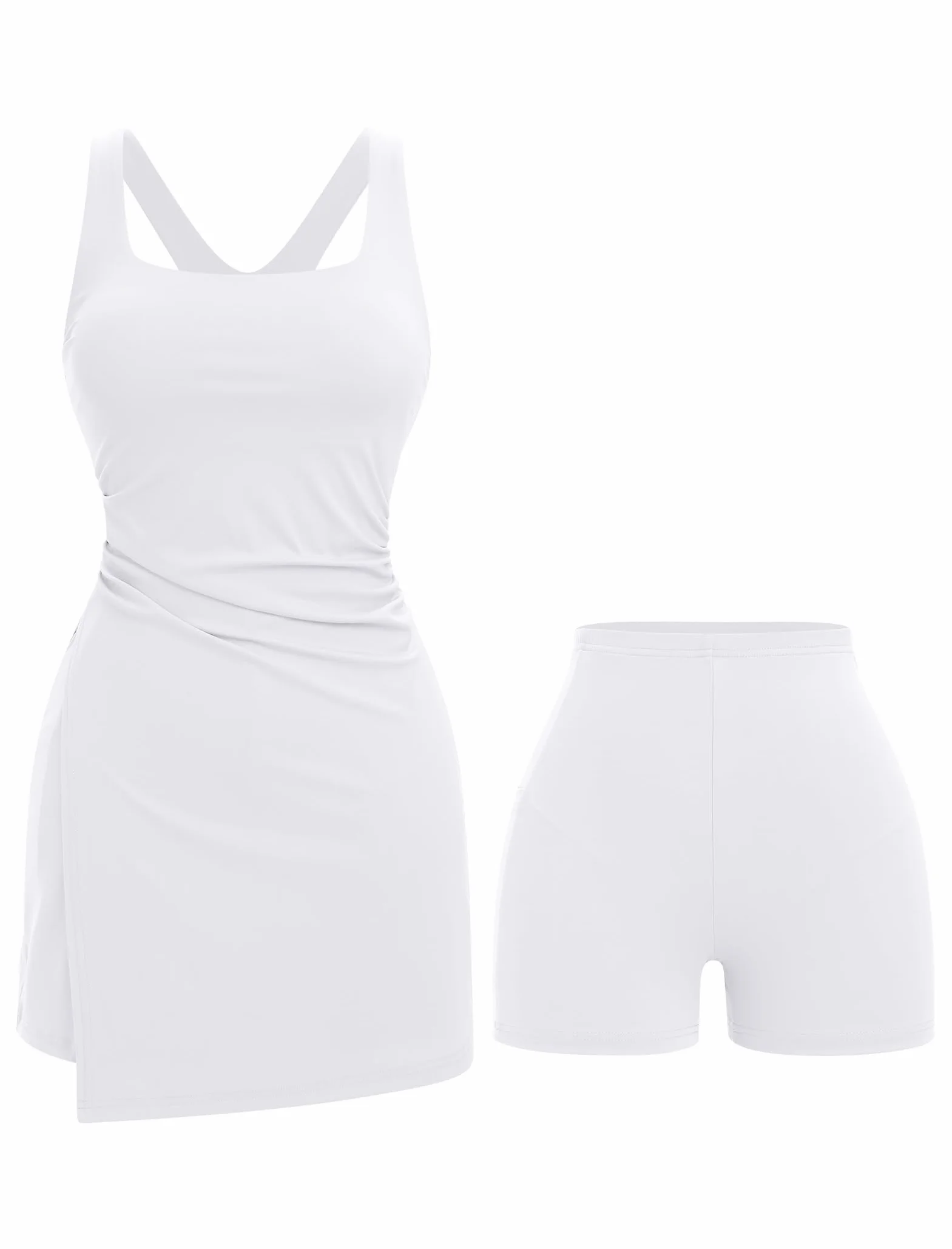Vestido de tenis para mujer con sujetador sin mangas IDOPIP