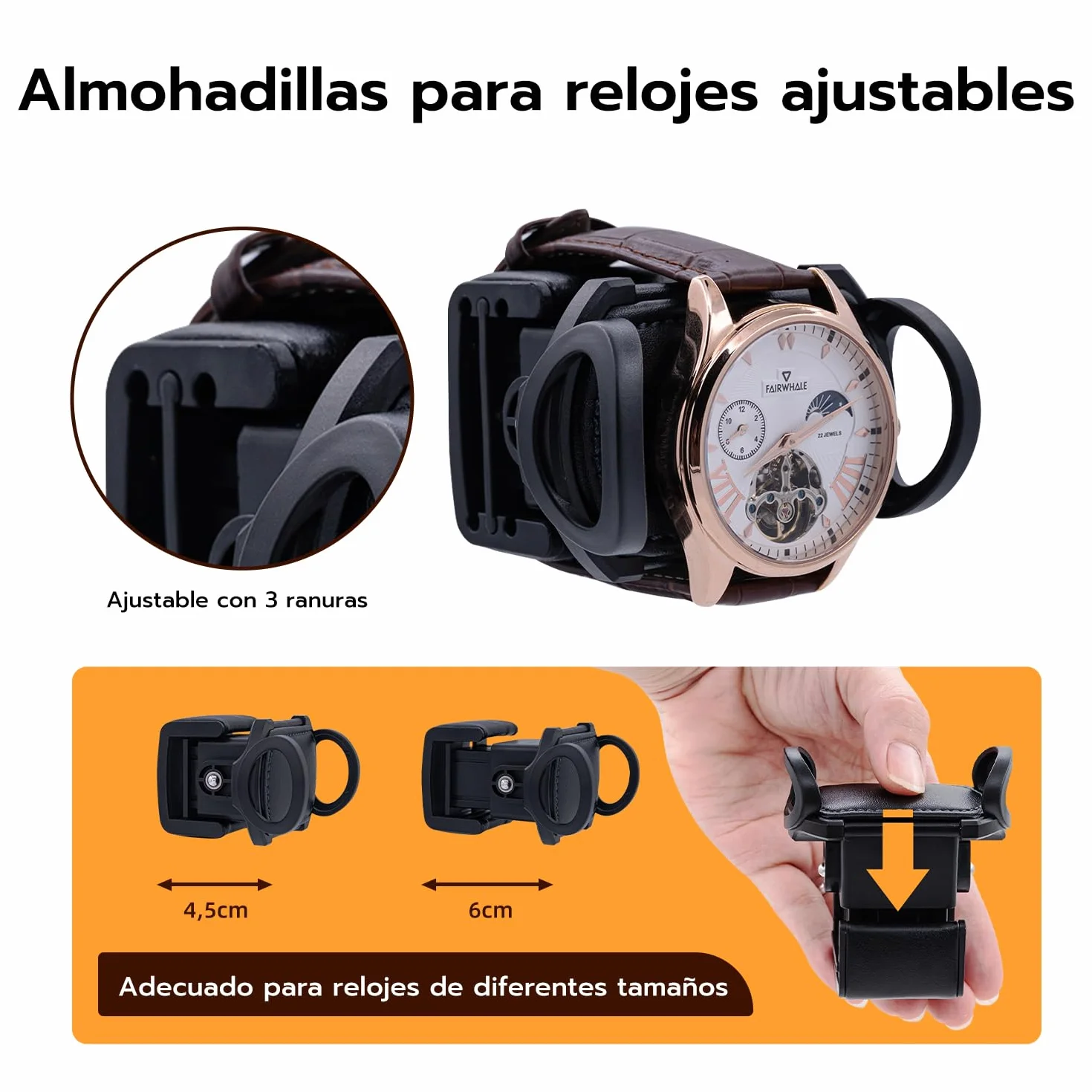 Mcbazel Abridor Automático de Relojes Multifuncional 2 Relojes Pantalla LED Caja Almacenamiento Joyería Motor Silencioso Negro