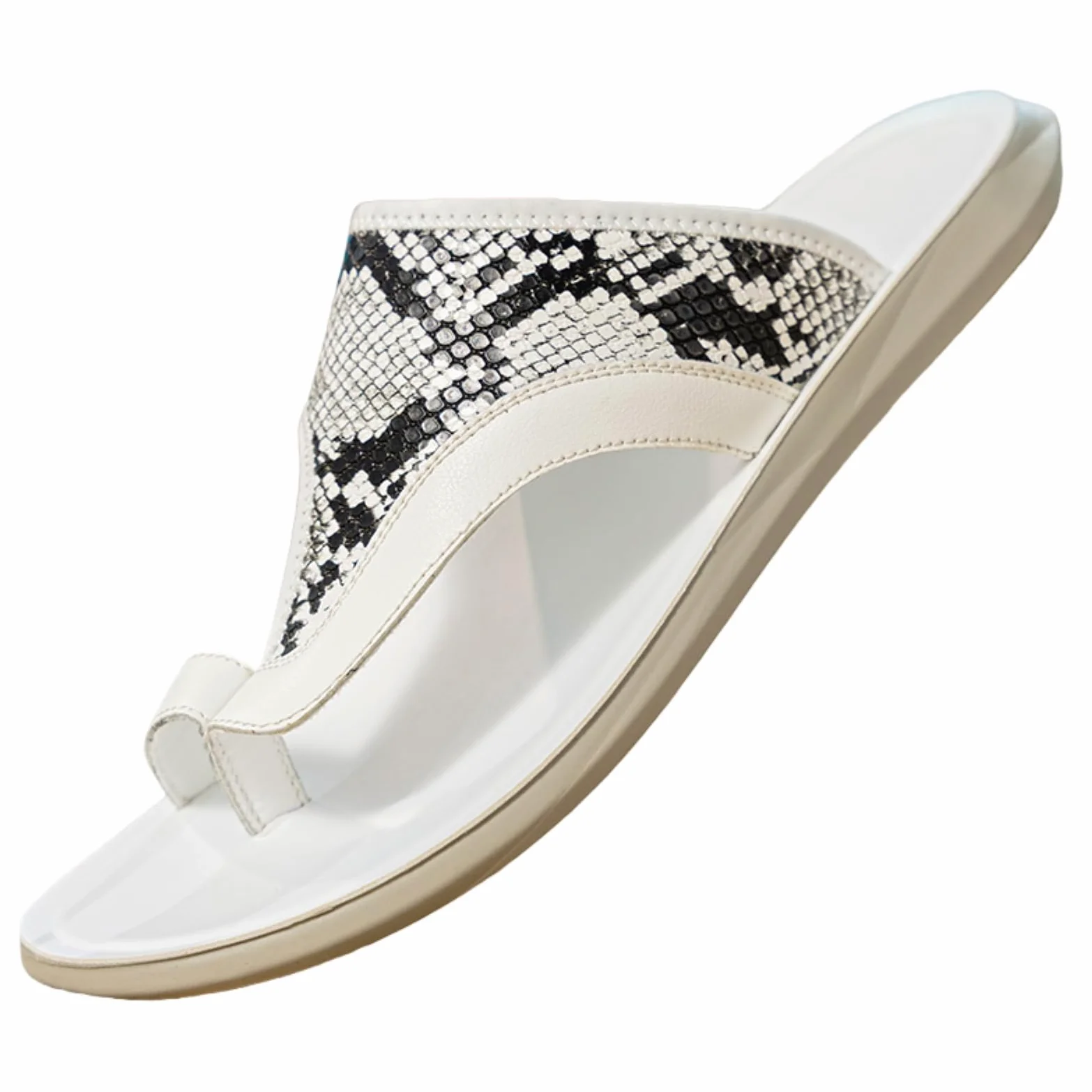 Chanclas Sandalias Suaves Plataformas De Luz La Plantilla Blanca Antideslizante Deslizamiento En Hombres Calle Playa Verano Diario Desgaste Casual-white-46