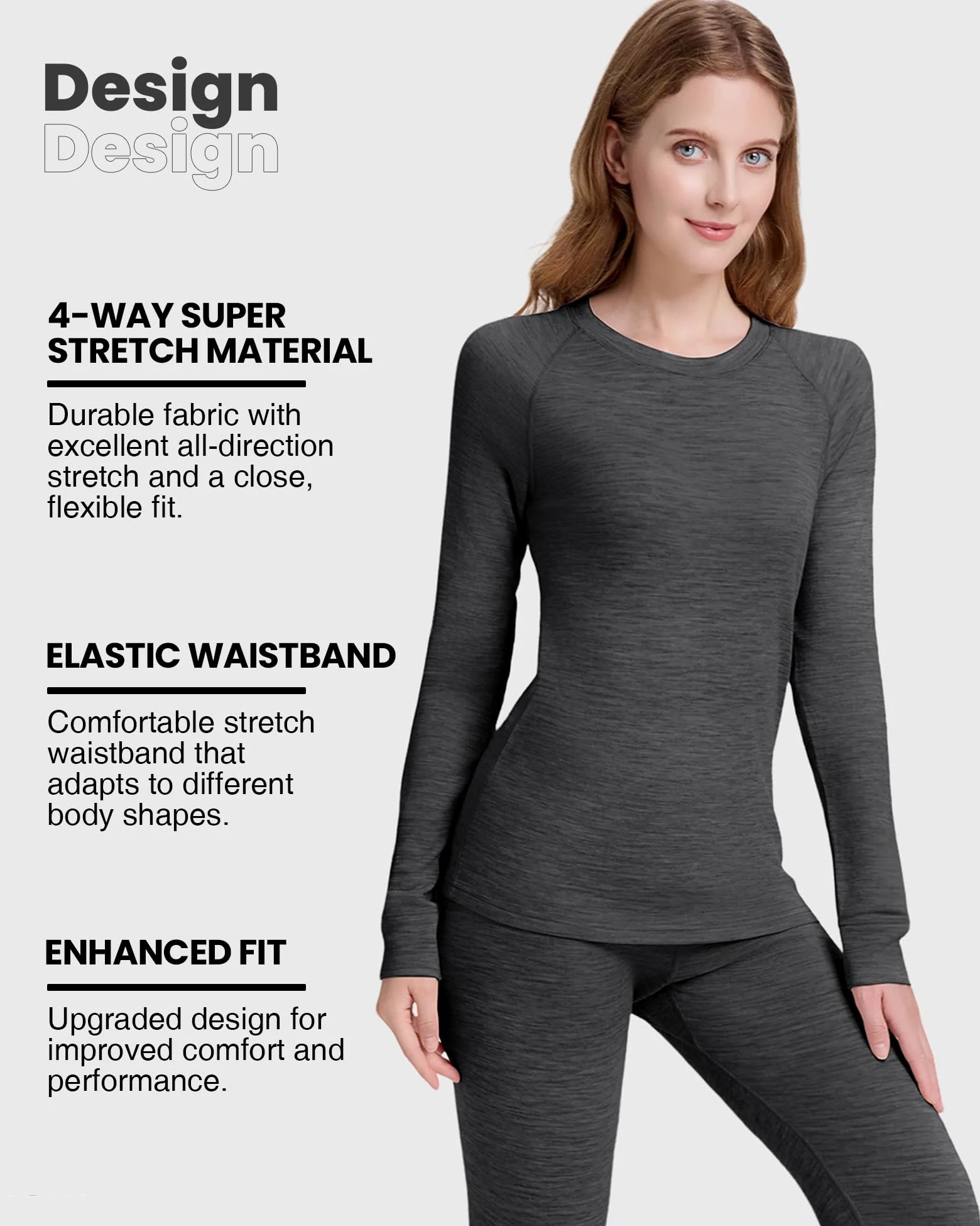 Ropa interior térmica para mujer, 100% lana merino, camiseta de manga larga ligera y transpirable, ideal para esquí, exterior e invierno