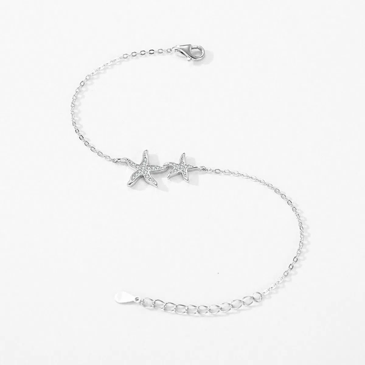 Pulsera para mujer de oro amarillo Au750 de 18 quilates, cadena de estrella de mar, pulseras con diamantes de oro auténtico, pulseras de platino 950