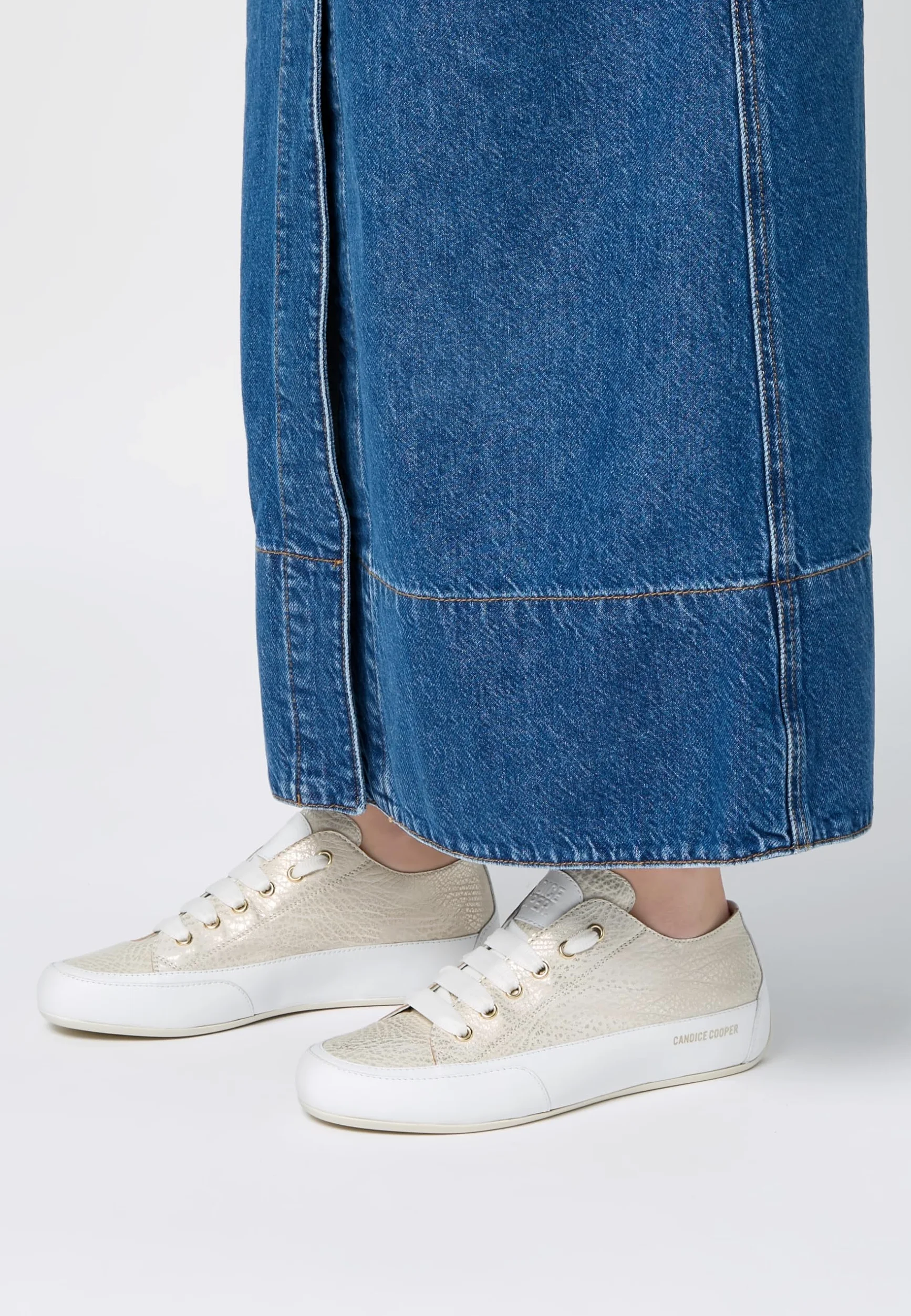 Candice Cooper Rock Chic S-Zapatillas Deportivas de Piel-Blanco