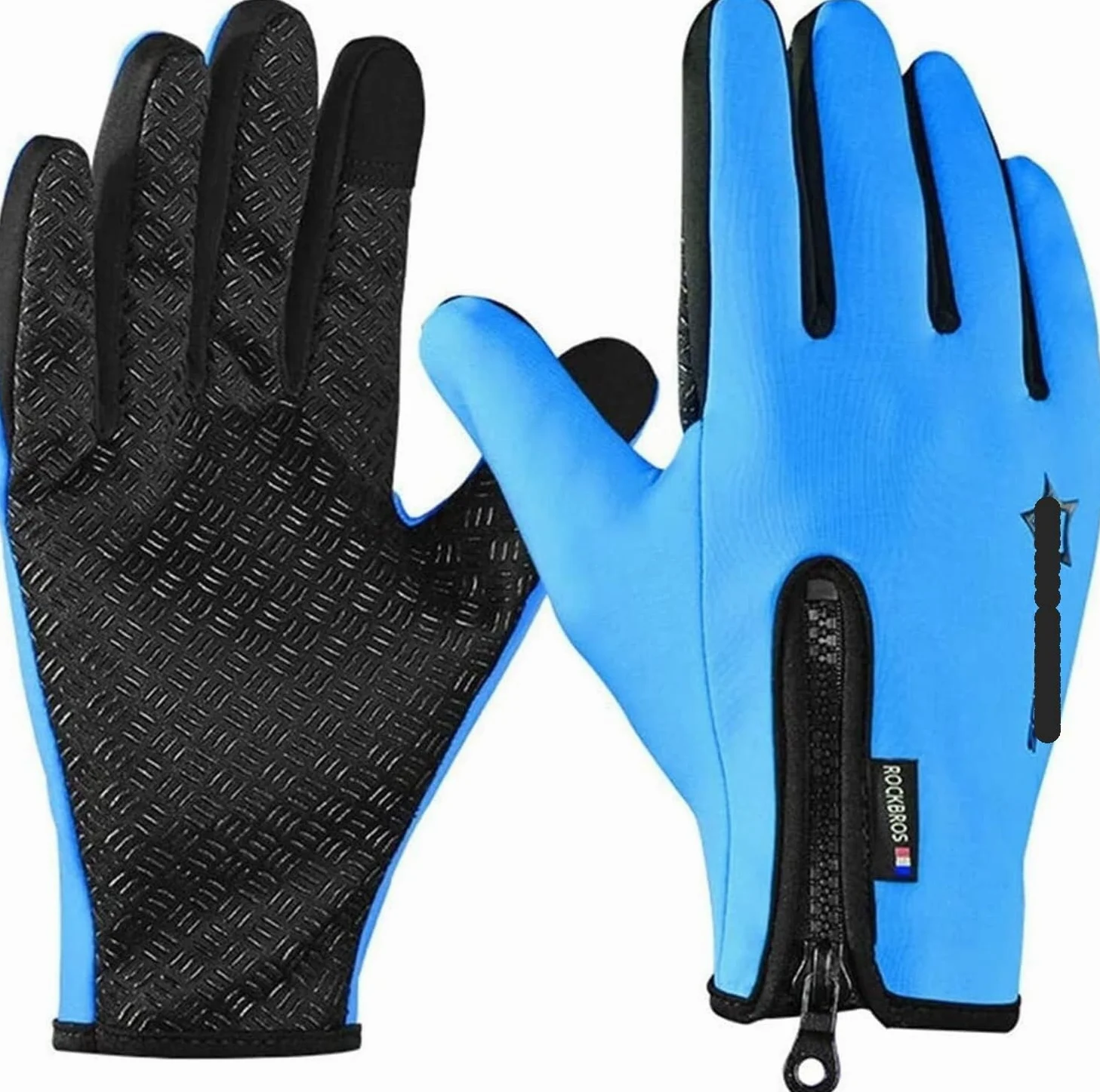 Guantes de Ciclismo Guante A Prueba De Viento Polar Cálido Ciclismo Dedo Completo Deportes Al Aire Libre Esquí Pantalla Táctil Guantes Deportivos (Color : Blue, Size : XL)