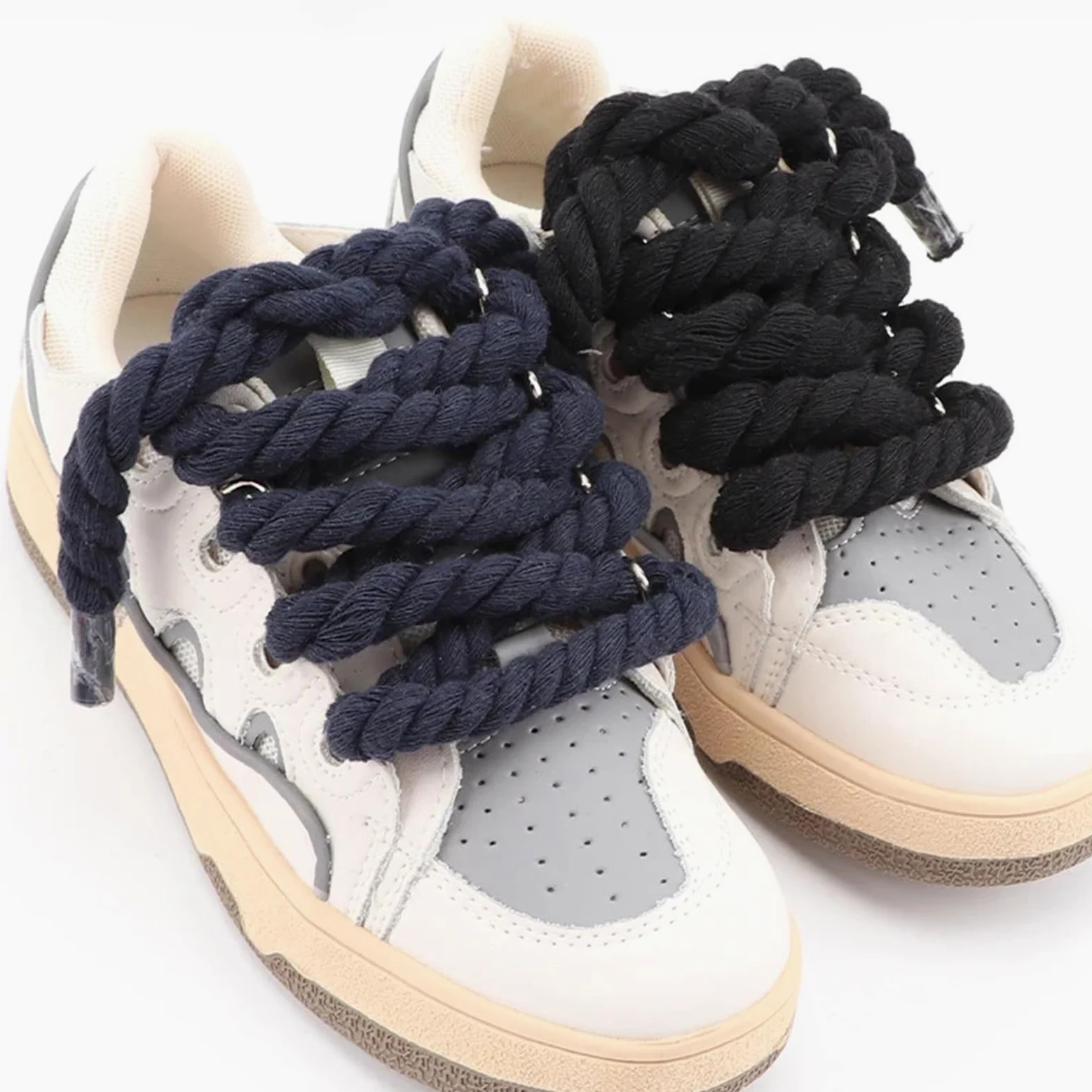 5 pares de cordones redondos algodón 1 cm grosor for zapatillas running Para Zapatos Casuales