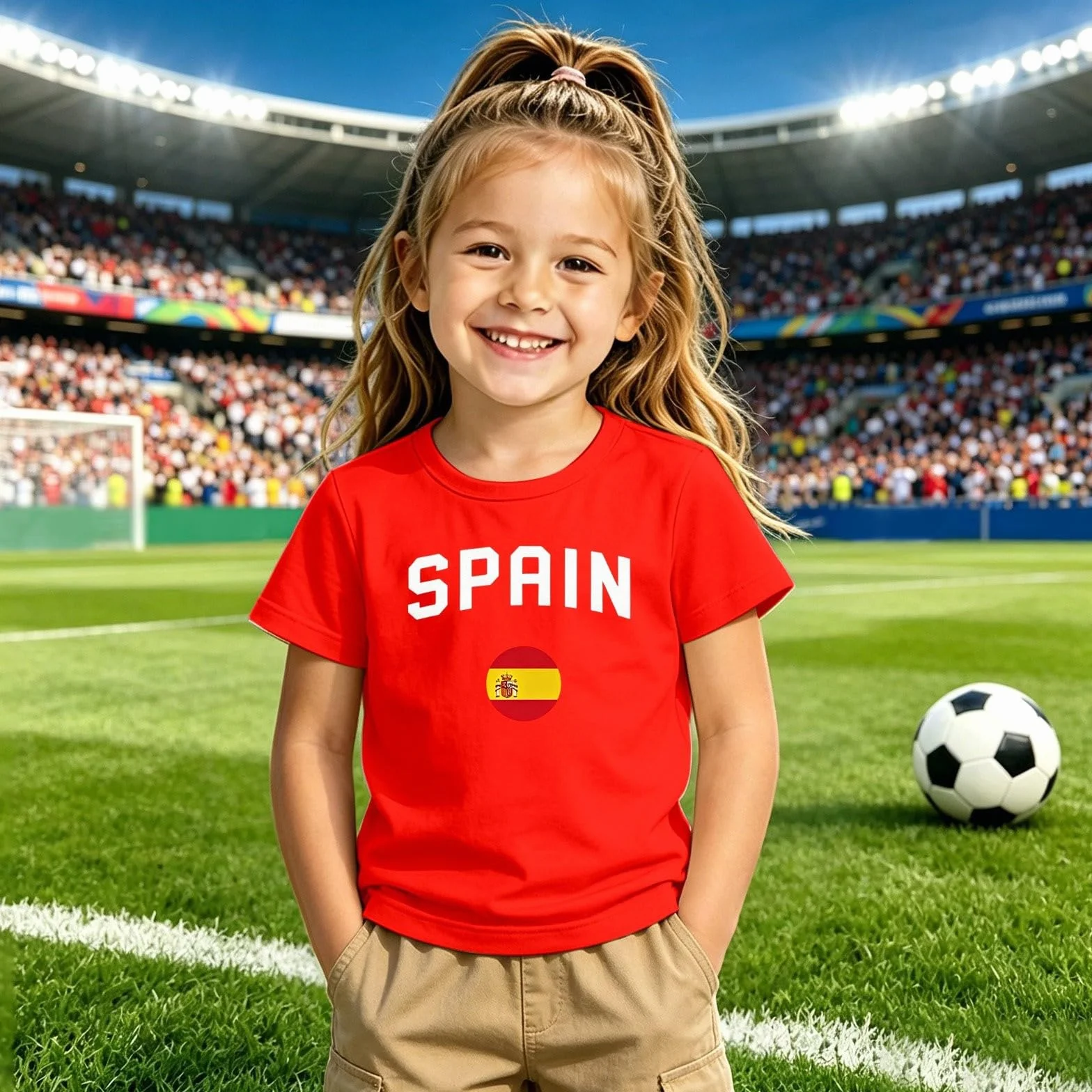 Camiseta Futbol EspañA,Camiseta Infantil De Manga Corta con Cuello Redondo para NiñOs Y NiñAs Ropa Juvenil para Aficionados Prenda Ligera E Informal