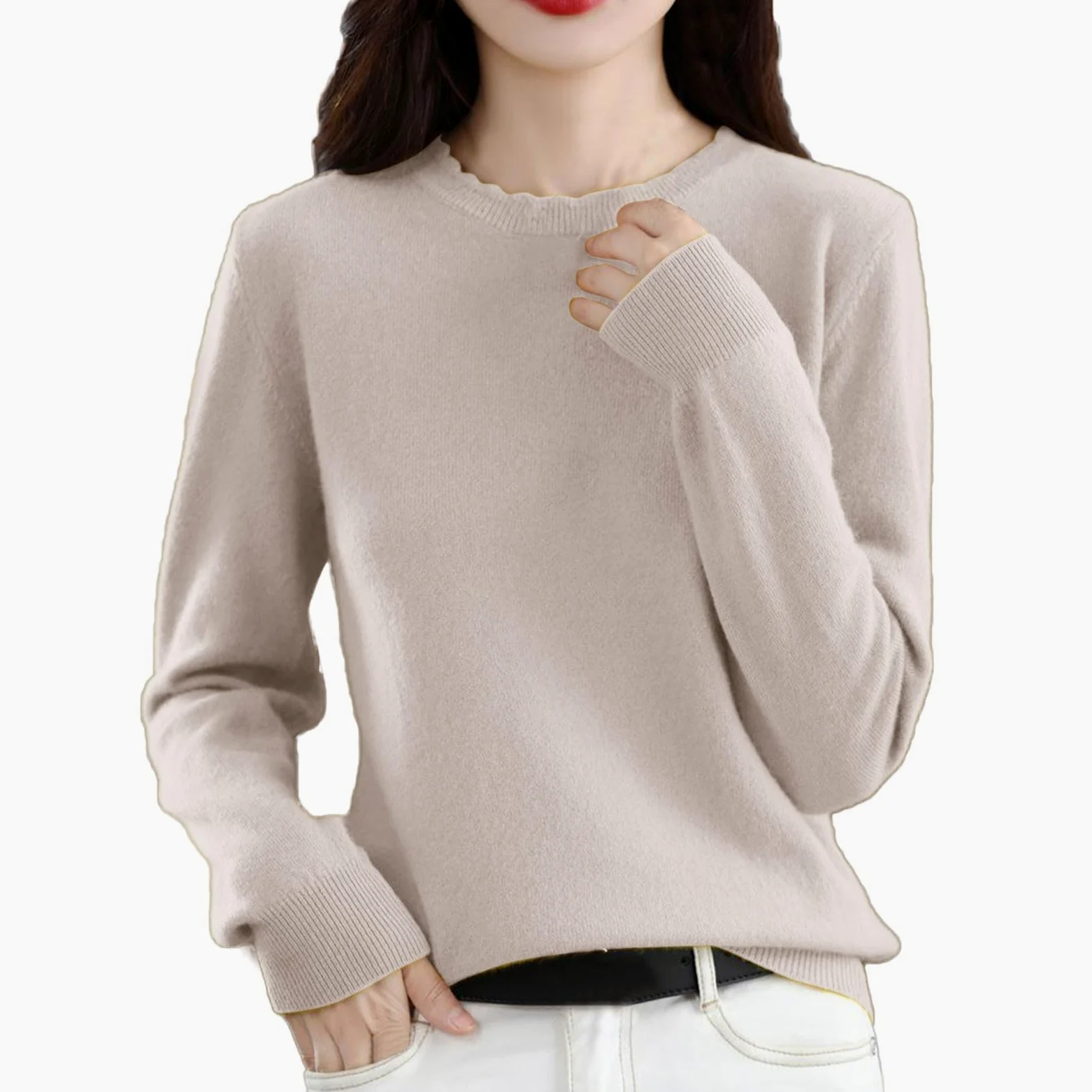 Camiseta térmica Interior Femenina Manga Larga Cuello para Invierno Abrigada