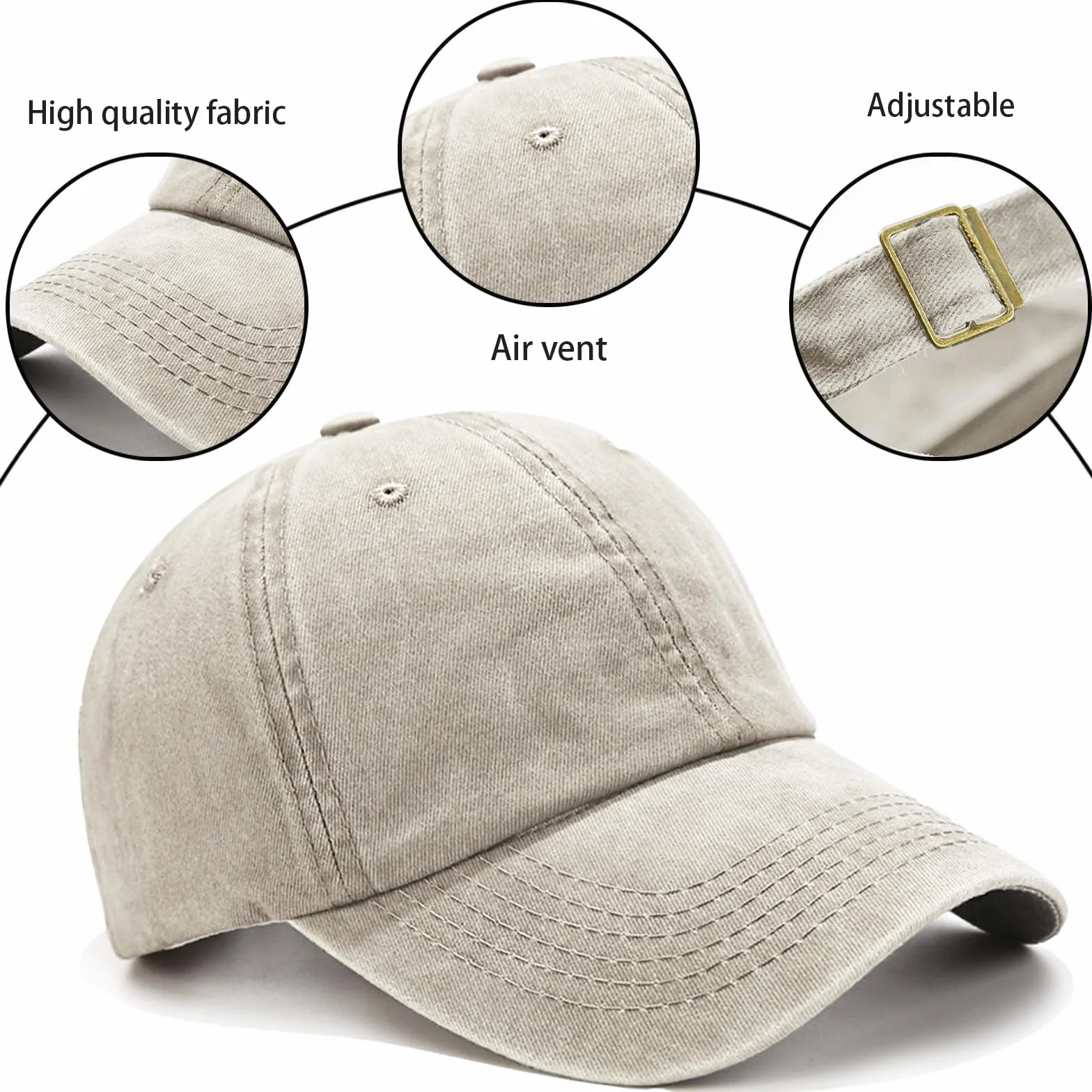 Retro Gorra Beisbol Mujer Lavada Desgastada Visera Hombre Mujer Verano