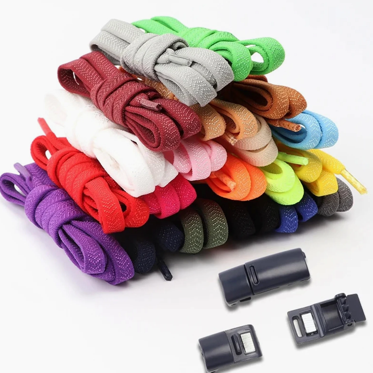 5 pares de cordones elásticos planos sin for zapatillas deportivas, goma Para Zapatillas Deportivas