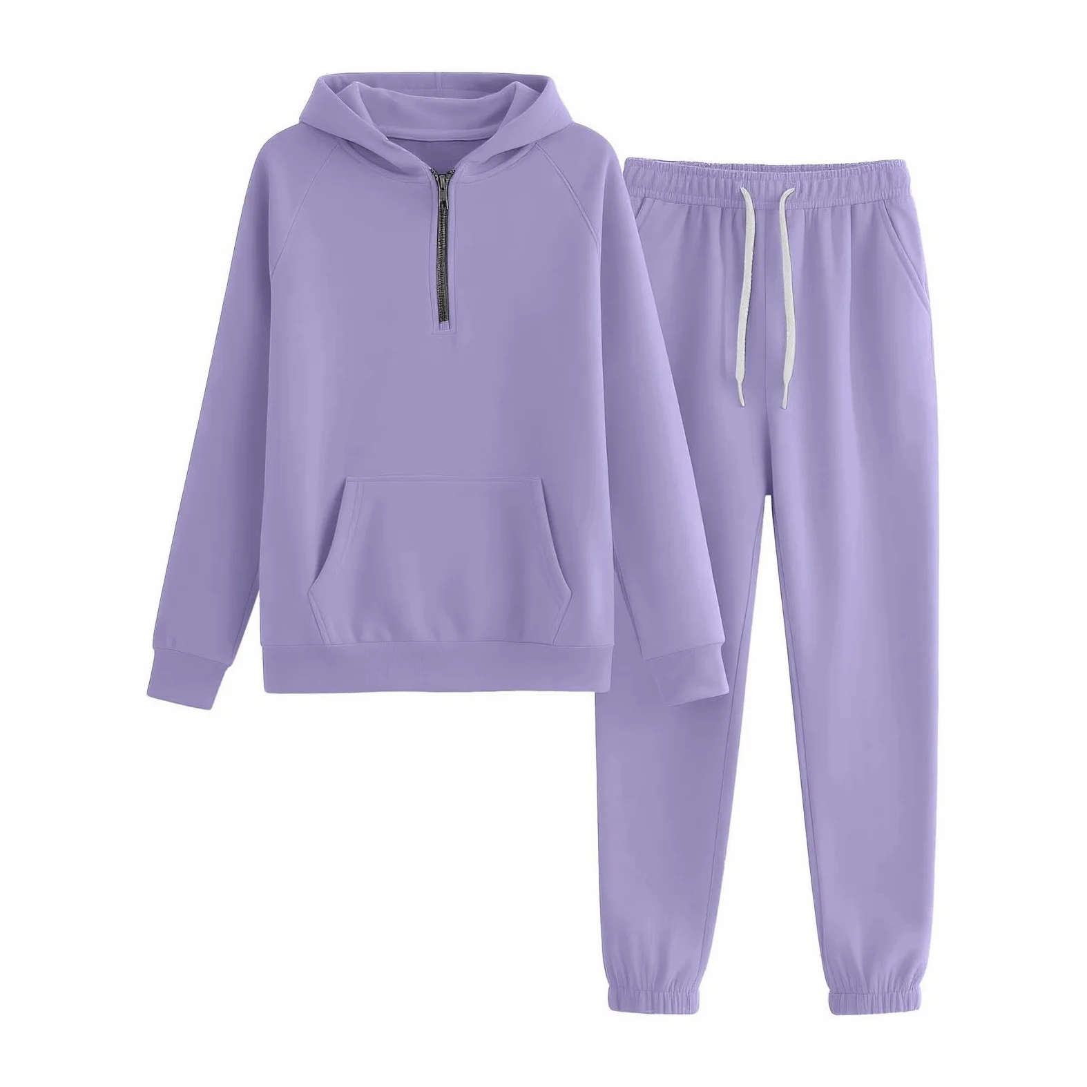 Hombre Conjunto con Capucha Cierre Claro 1/4 Top Pantalones De Correr | Chándal Hombre Conjunto de Correr Manga Larga Traje Deportivo Elástico Chándal Con Capucha Al Aire Libre