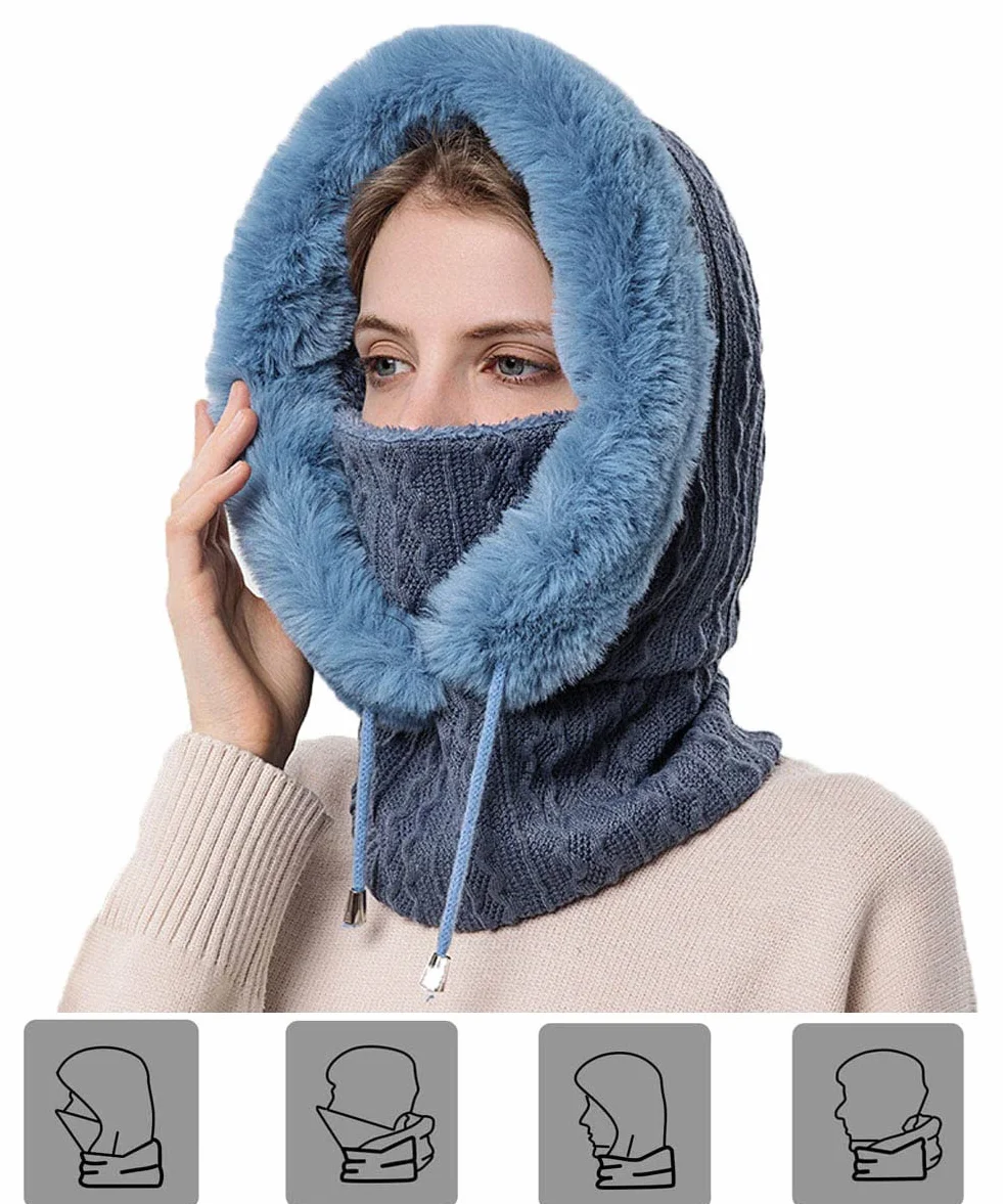 YAMEE Pasamontañas Invierno para Mujer Balaclava Moto Punto Gorro Cálido Esquí Senderismo