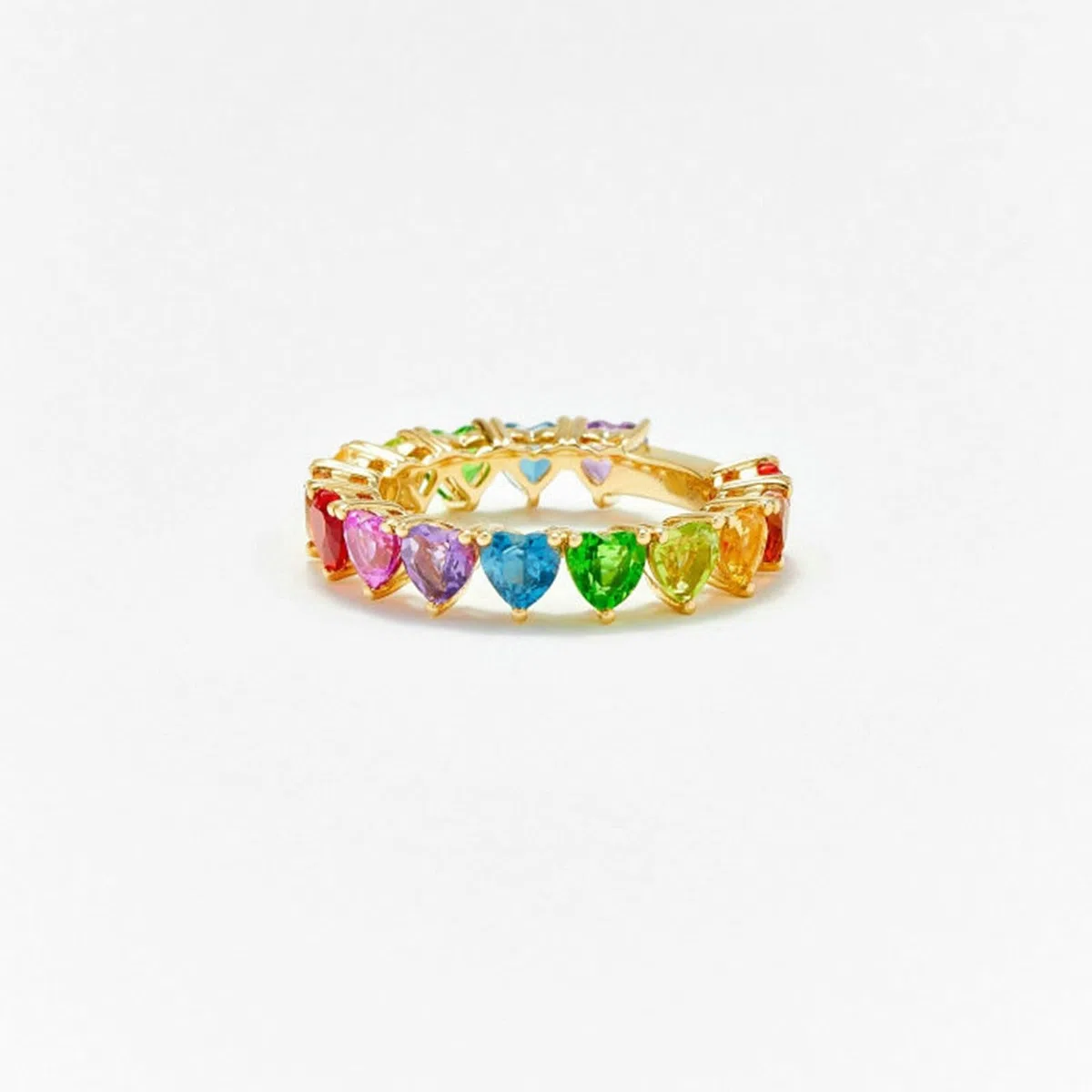Anillo de compromiso para mujer, oro amarillo de 9 quilates, 14 quilates y 18 quilates con piedras preciosas de colores