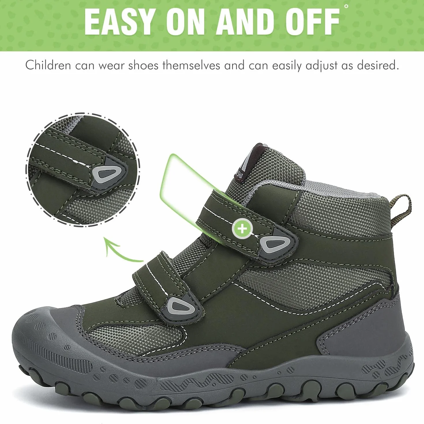 Mishansha Botas de Senderismo Niño Niña Zapatos de Trekking Antideslizante Ligero Zapatillas de Montaña Cómodos Exterior, 028 Verde, 30 EU