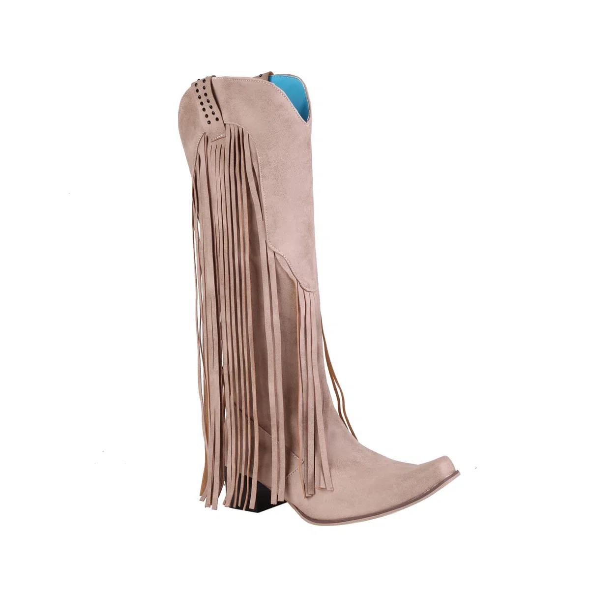 Generisch Botas de invierno para mujer, tallas grandes, con tacón con flecos, versátiles, para uso diario, casual