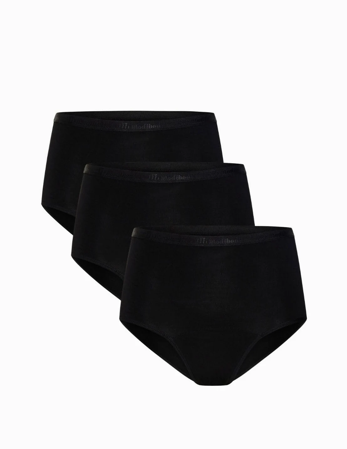 Modibodi Bragas Menstruales Mujer Cintura Alta Absorción Ligera 20ml Ropa Interior Absorbente Reutilizable Antifugas Negro