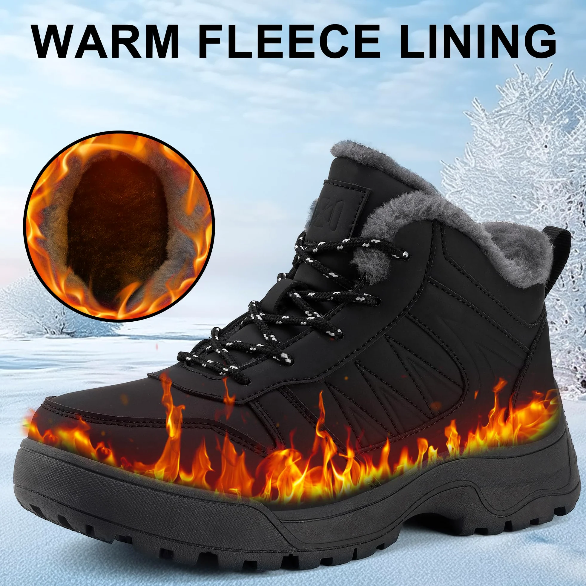 Botas de Nieve Mujer Impermeables Antideslizantes - Forradas de Pelo Caliente, Botas de Invierno Abrigadas para Mujer