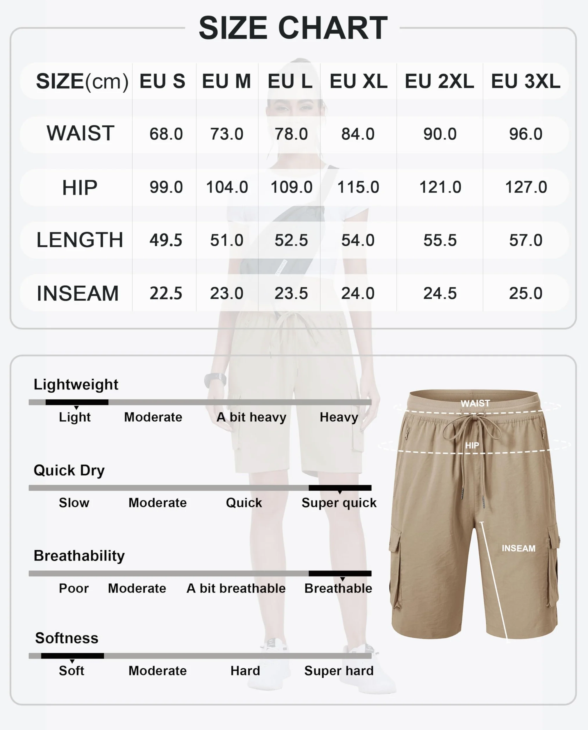 MoFiz Pantalones Cortos Cargo Mujer Bermudas Trekking Senderismo