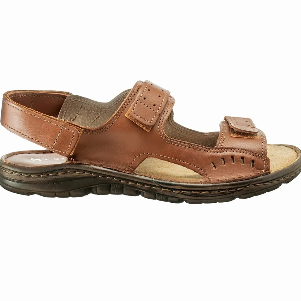 ESTRO Sandalias Hombre Verano Cuero - Sandalias Hombre Cuero Chanclas Piel con Suela Goma Antideslizante s2