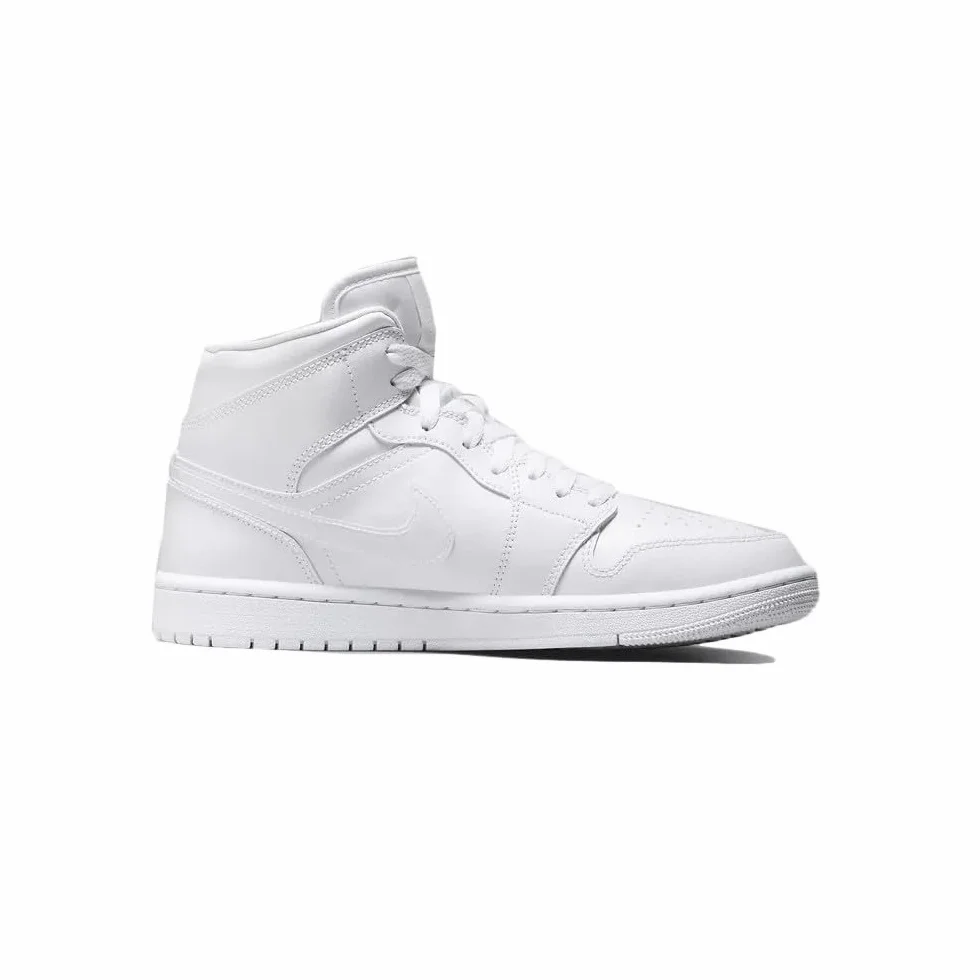 NIKE Wmns Air Jordan 1 Mid Sneaker Mujer White-White 42 EU