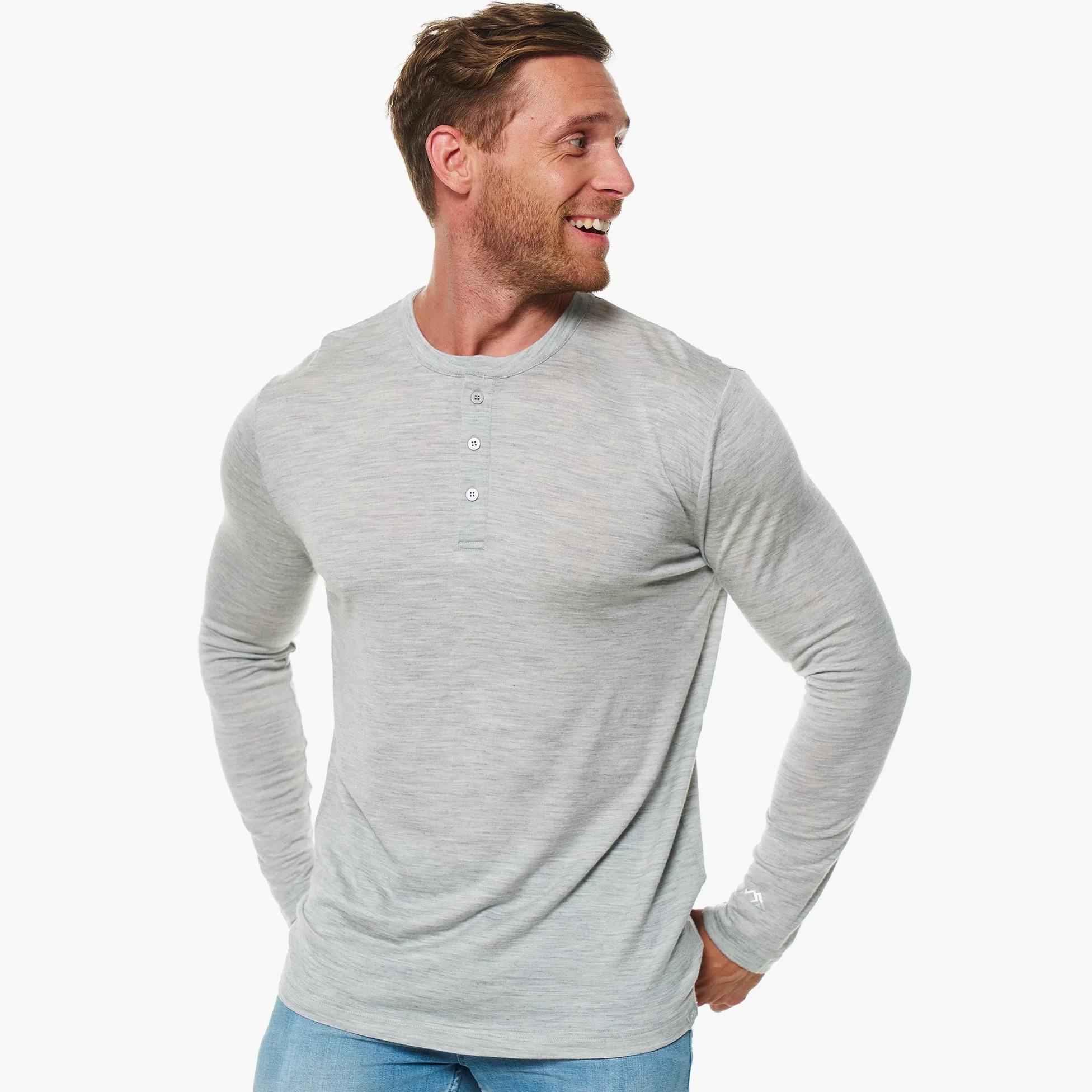 Merino.tech Camiseta Manga Larga Lana Merino Hombre - 100% Lana Merino | Cuello redondo o en V, no pica, ideal para casual u oficina, antiolores, transpirable