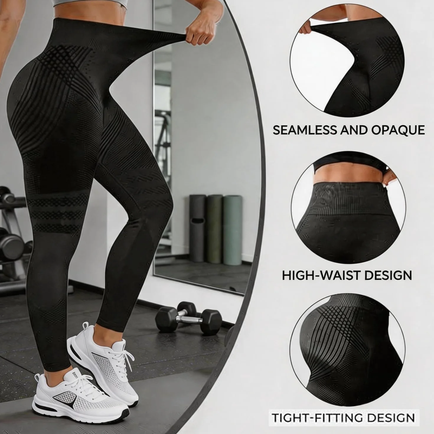 Leggings de compresión 3D anticelulitis para mujer, cintura alta, push up, drenaje linfático, gimnasio, scrunch, deporte, yoga, ropa deportiva, S-M-L